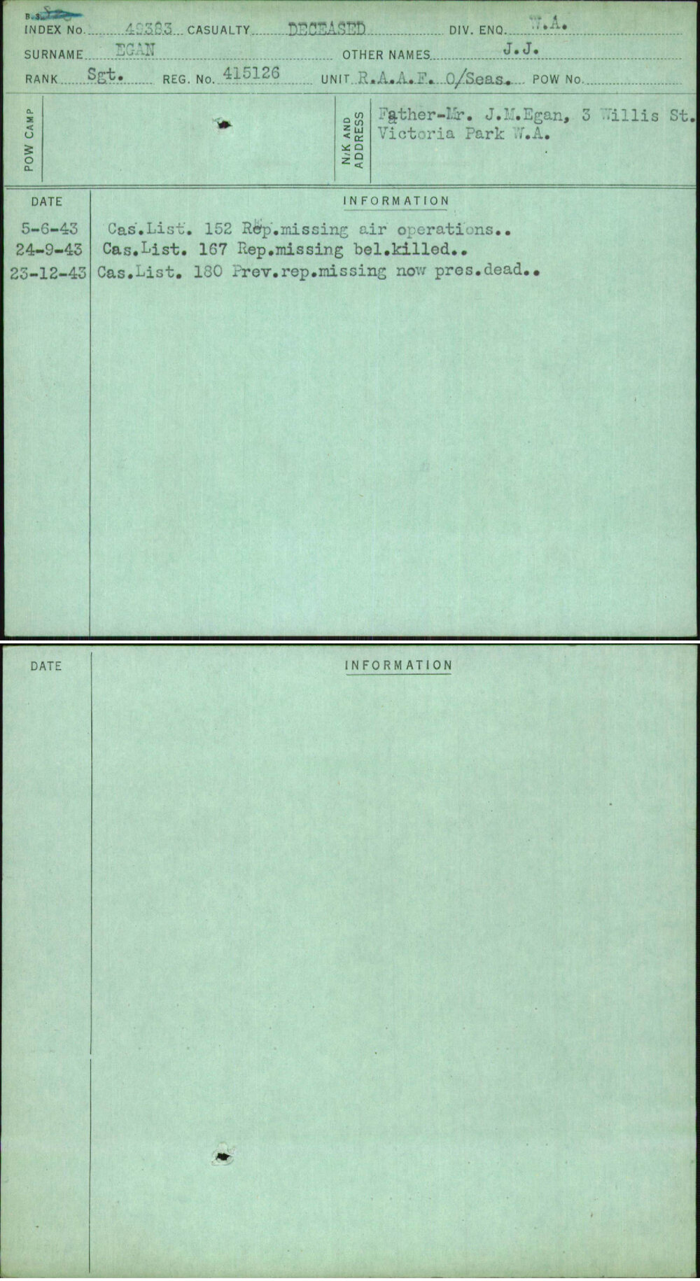 Egan, J J, 415126