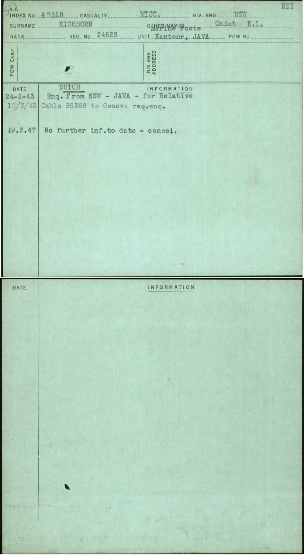 Eichhorn, Cadet E L, 24523