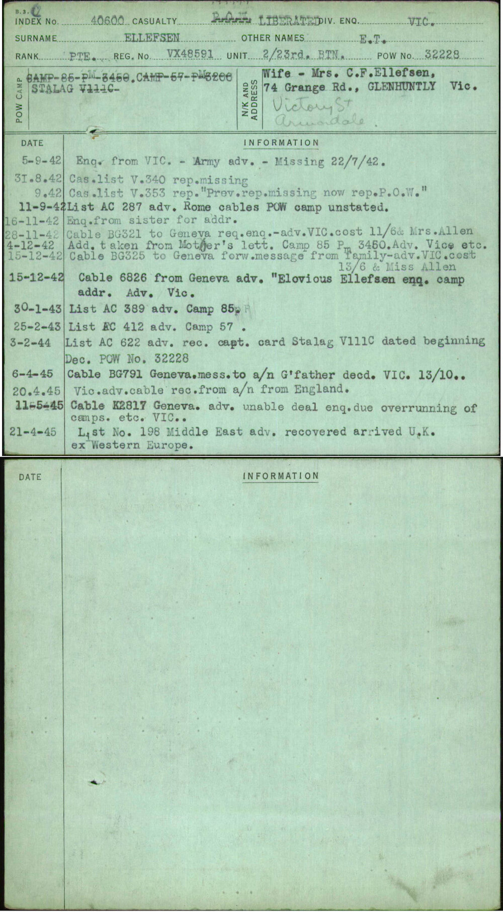 Ellefsen, E T, VX48591