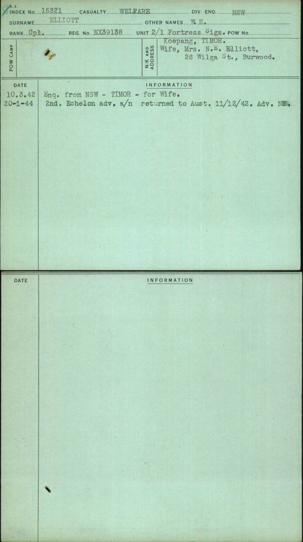 Elliott, W E, NX39138