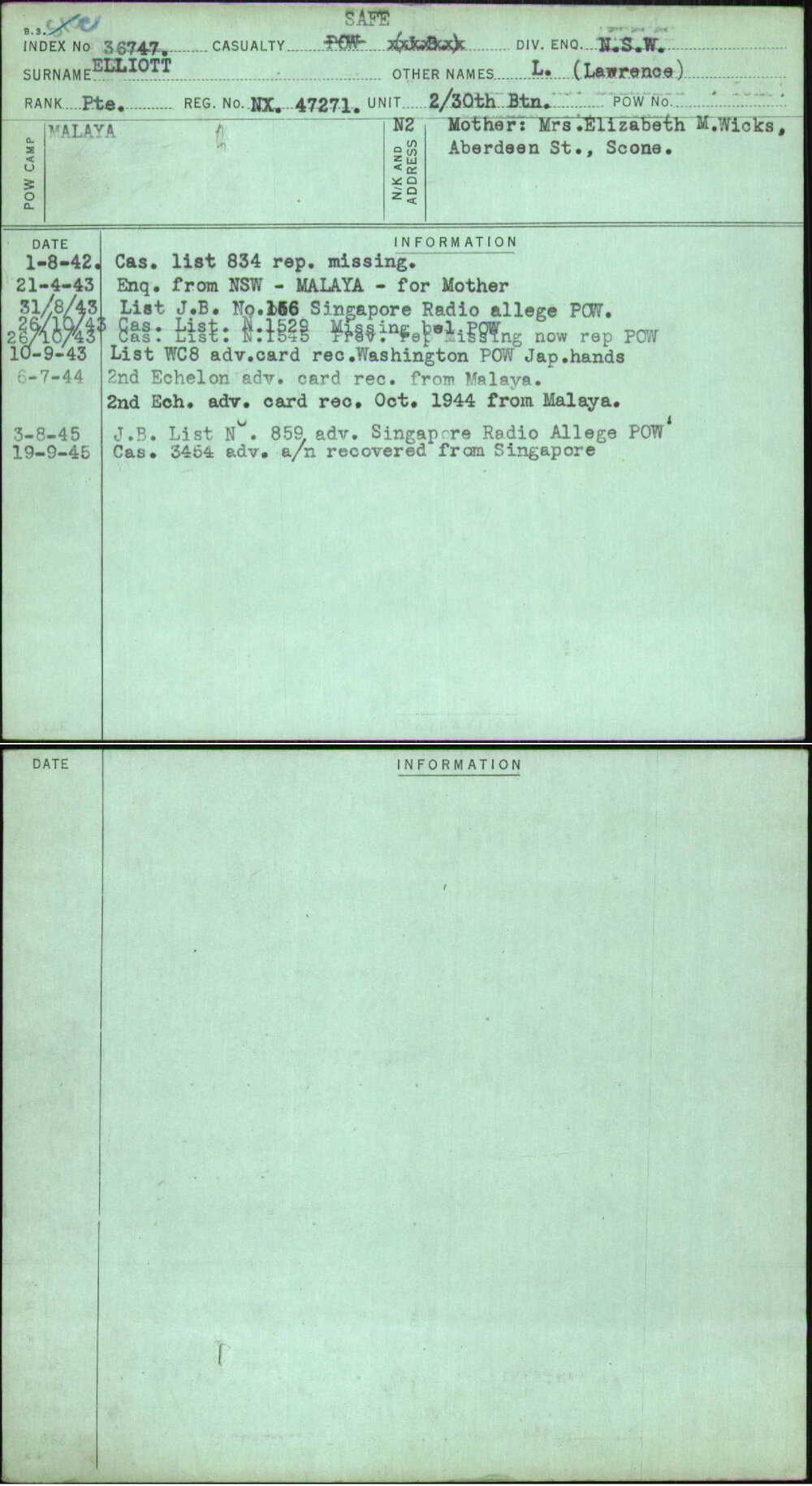 Elliott, L (Lawrence), NX47271