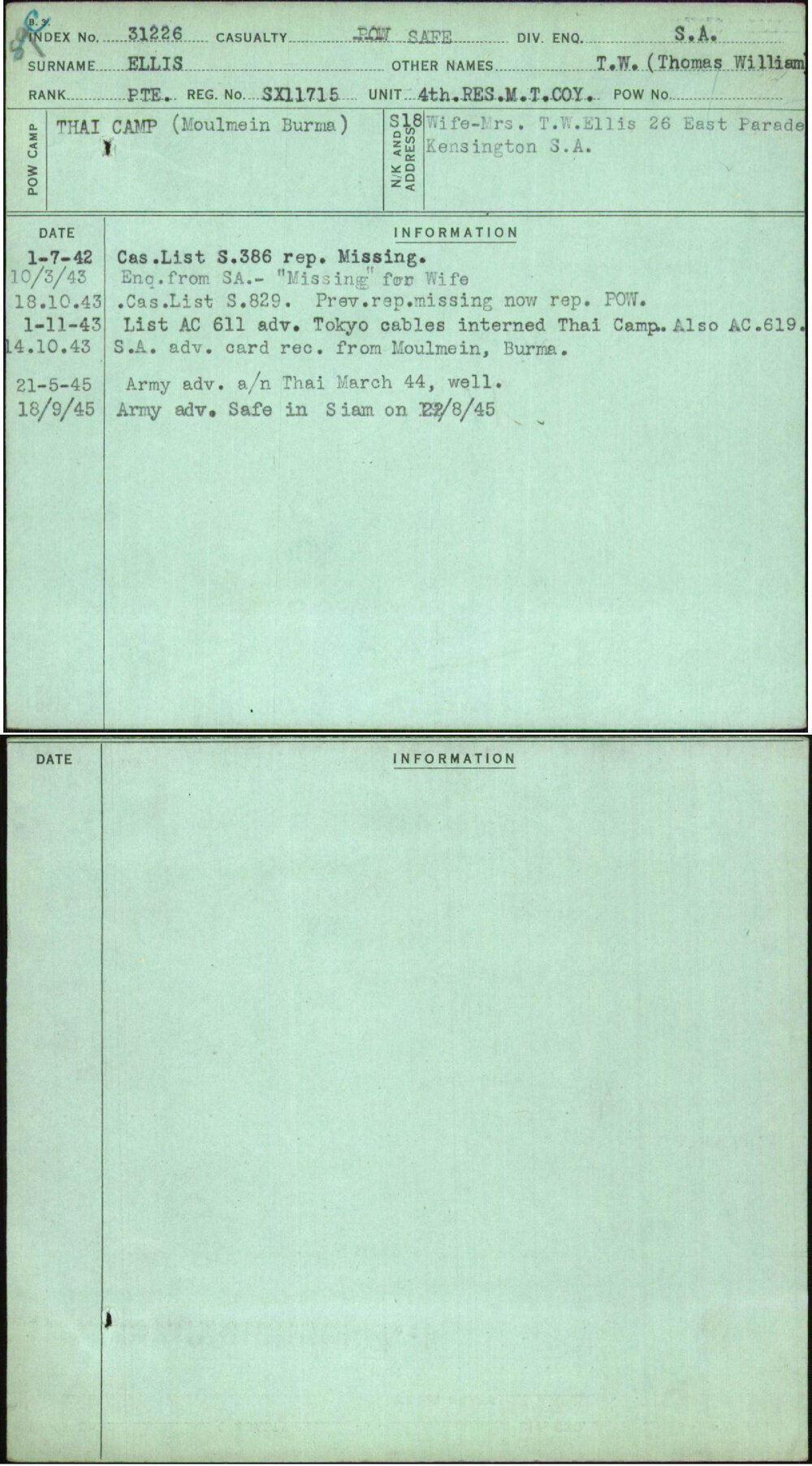 Ellis, T W (Thomas William), SX11715