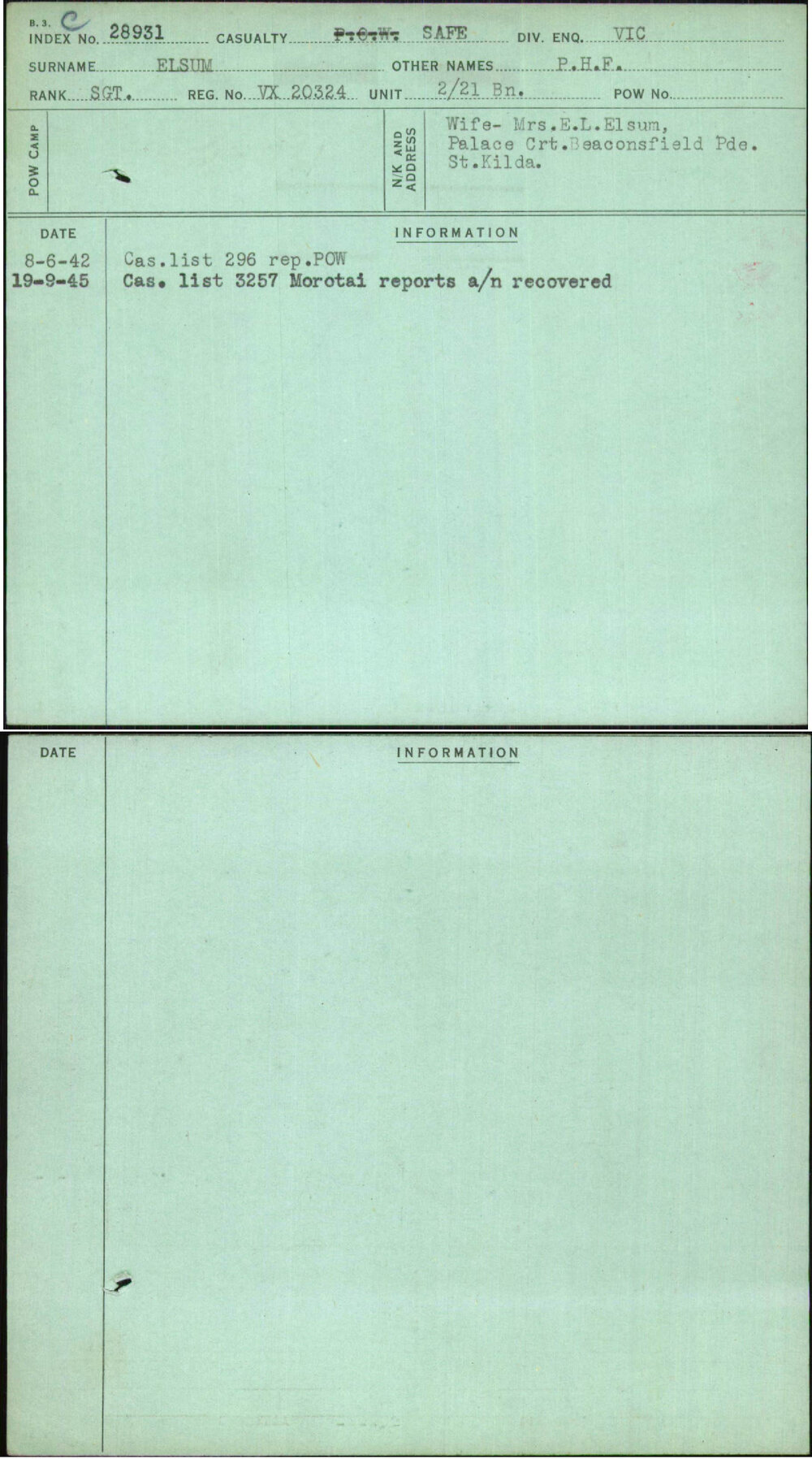 Elsum, P H F, VX20324