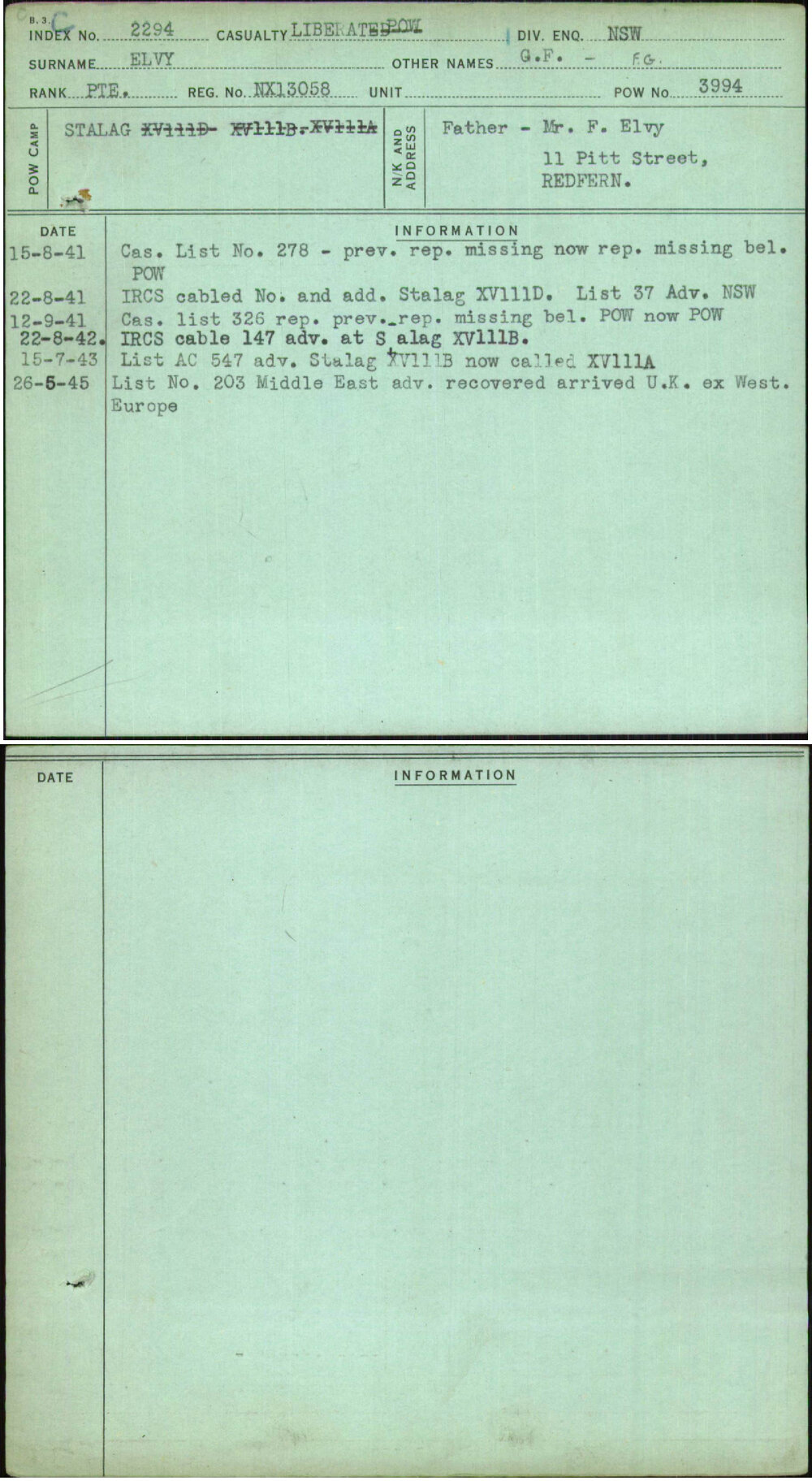 Elvy, G F - F G, NX13058