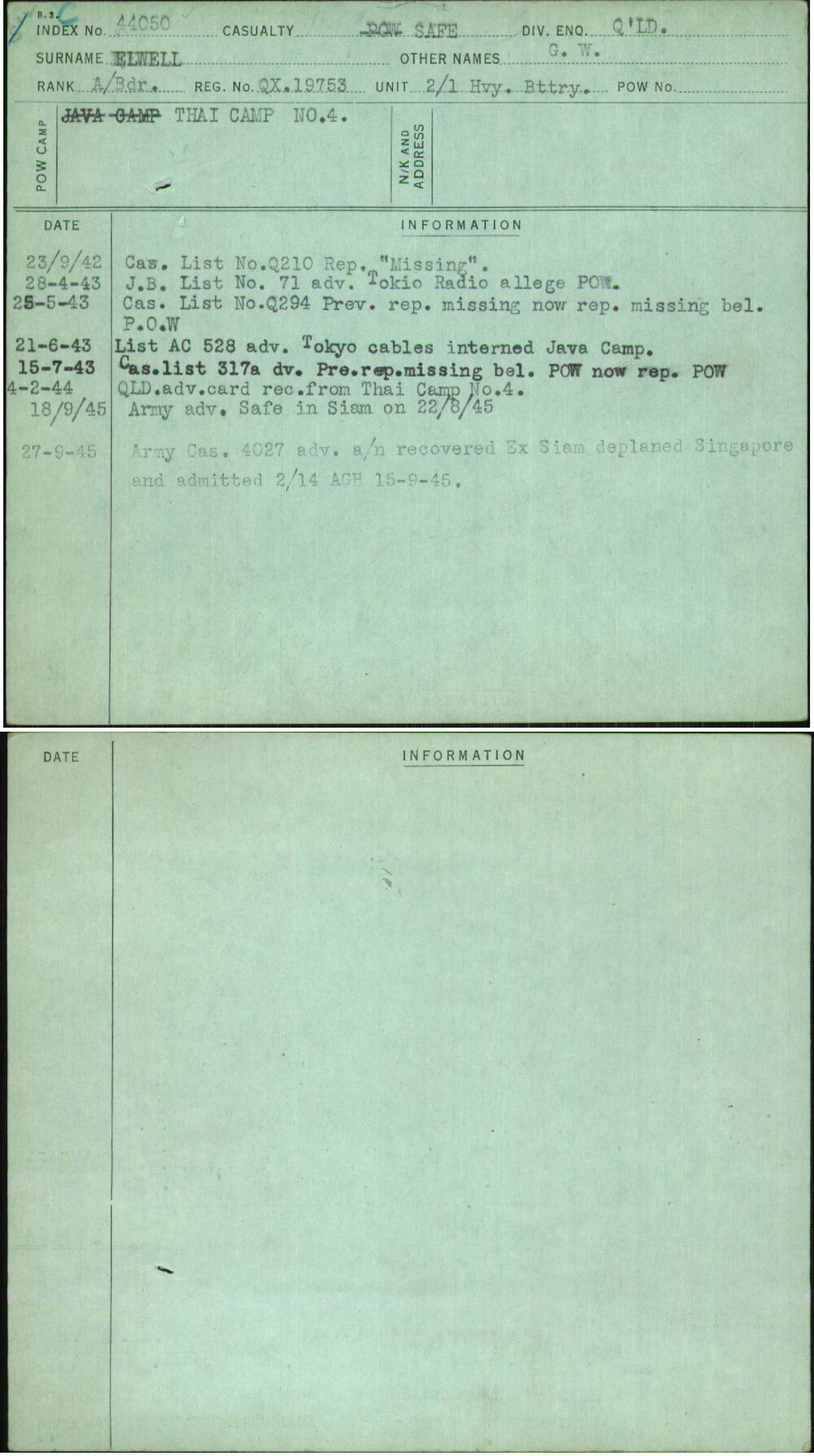 Elwell, G W, QX19753