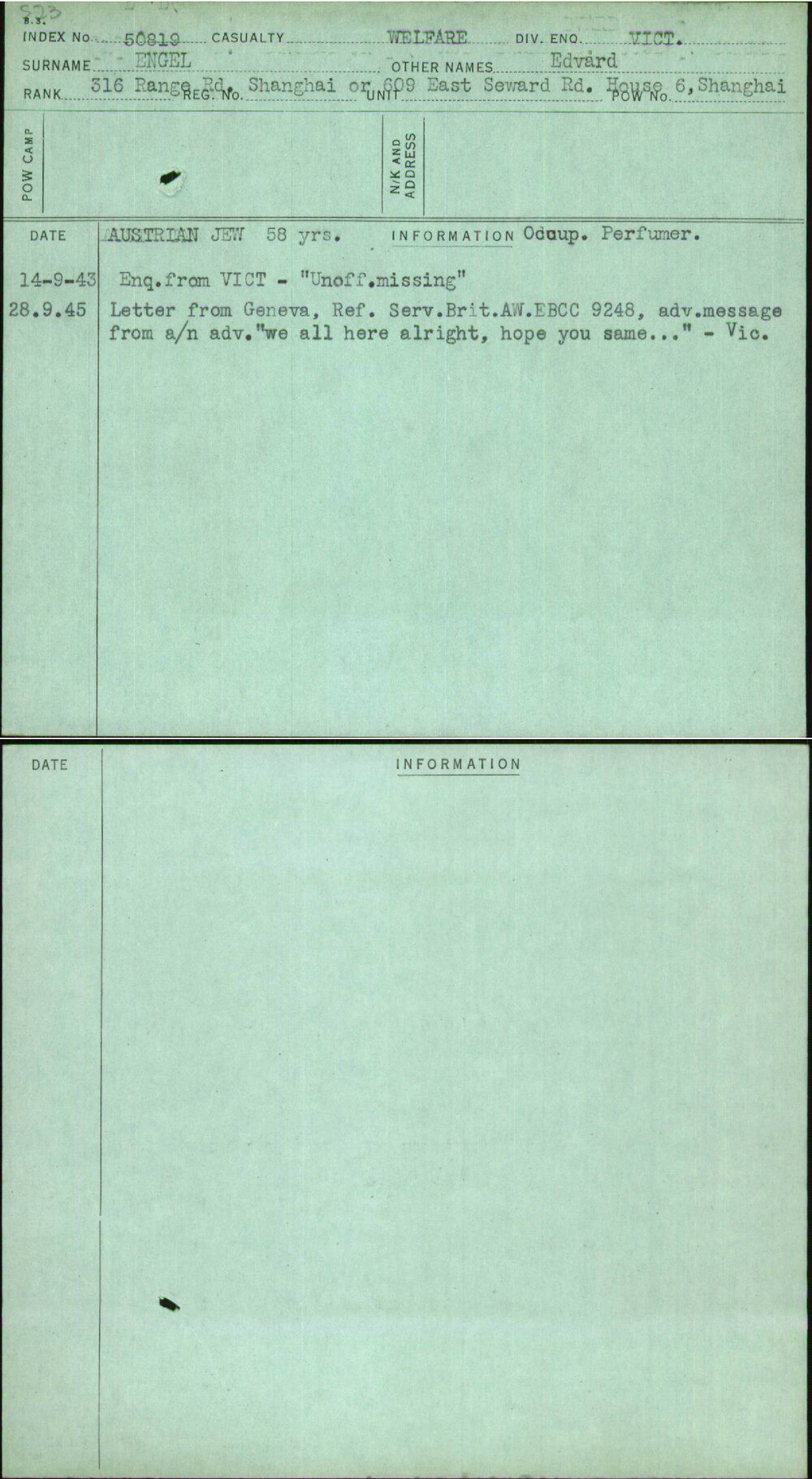 Engel, Edvard, [No Service Number]