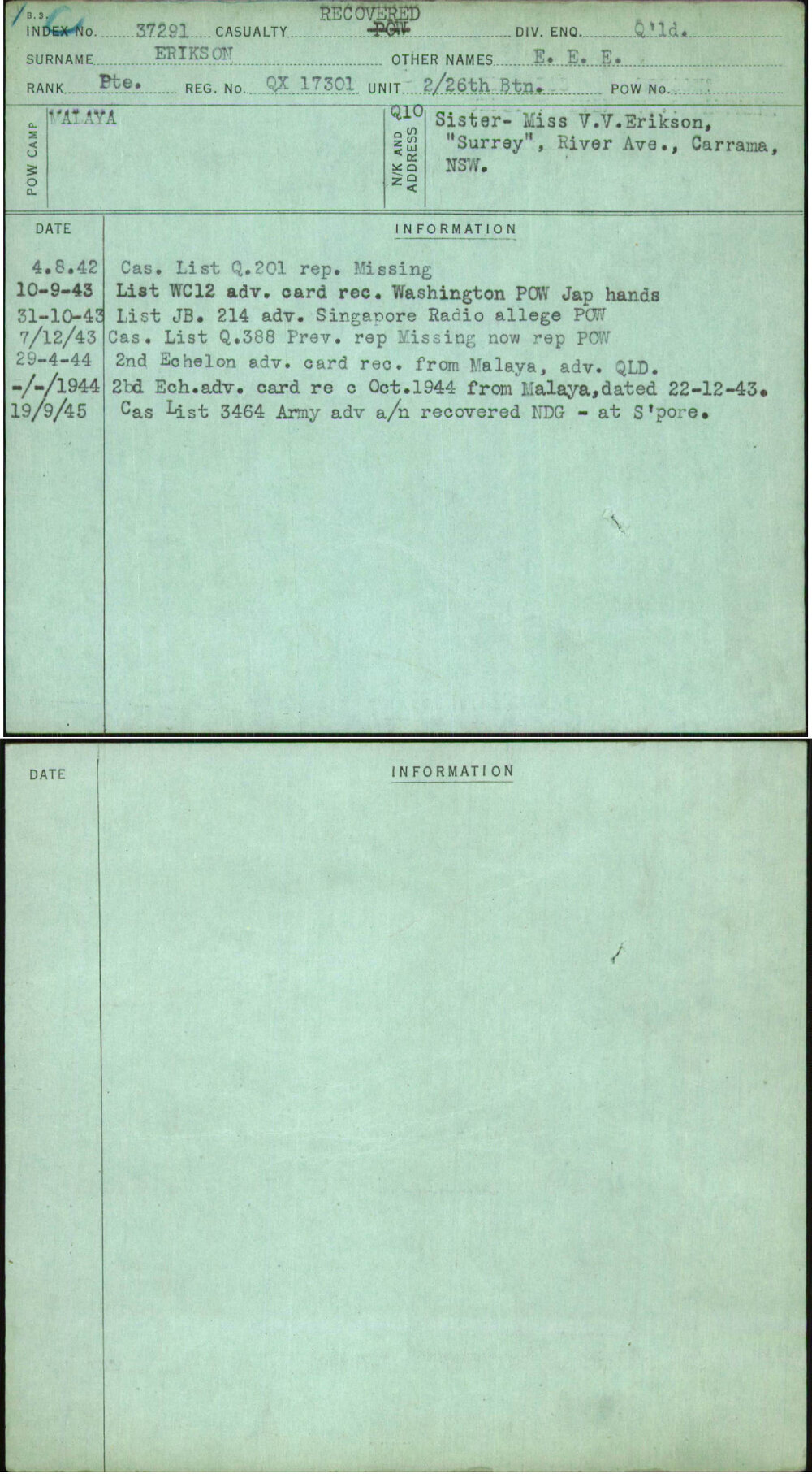 Erikson, E E E, QX17301