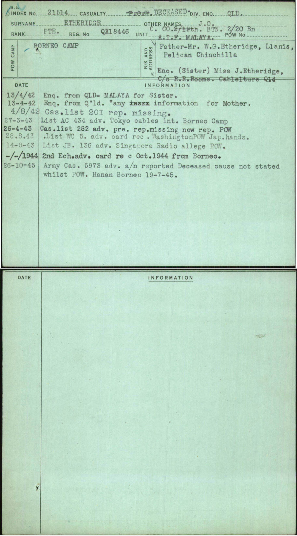 Etheridge, J O, QX18446