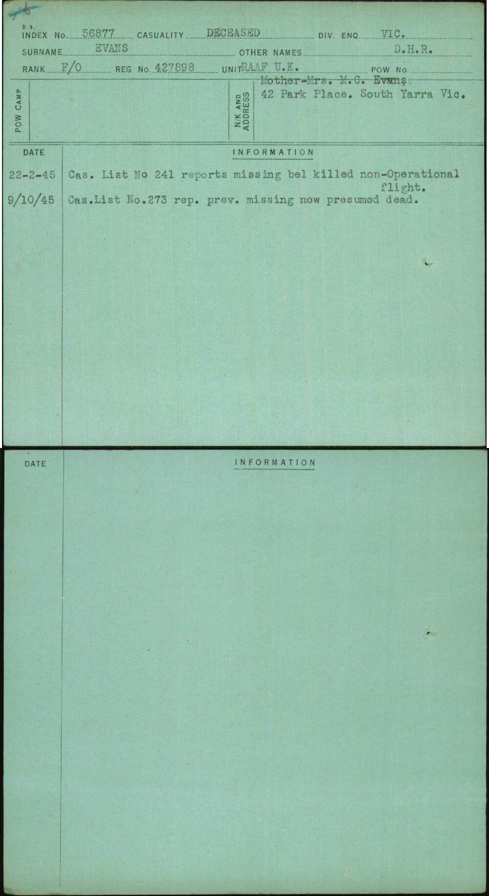 Evans, D H R, 427898