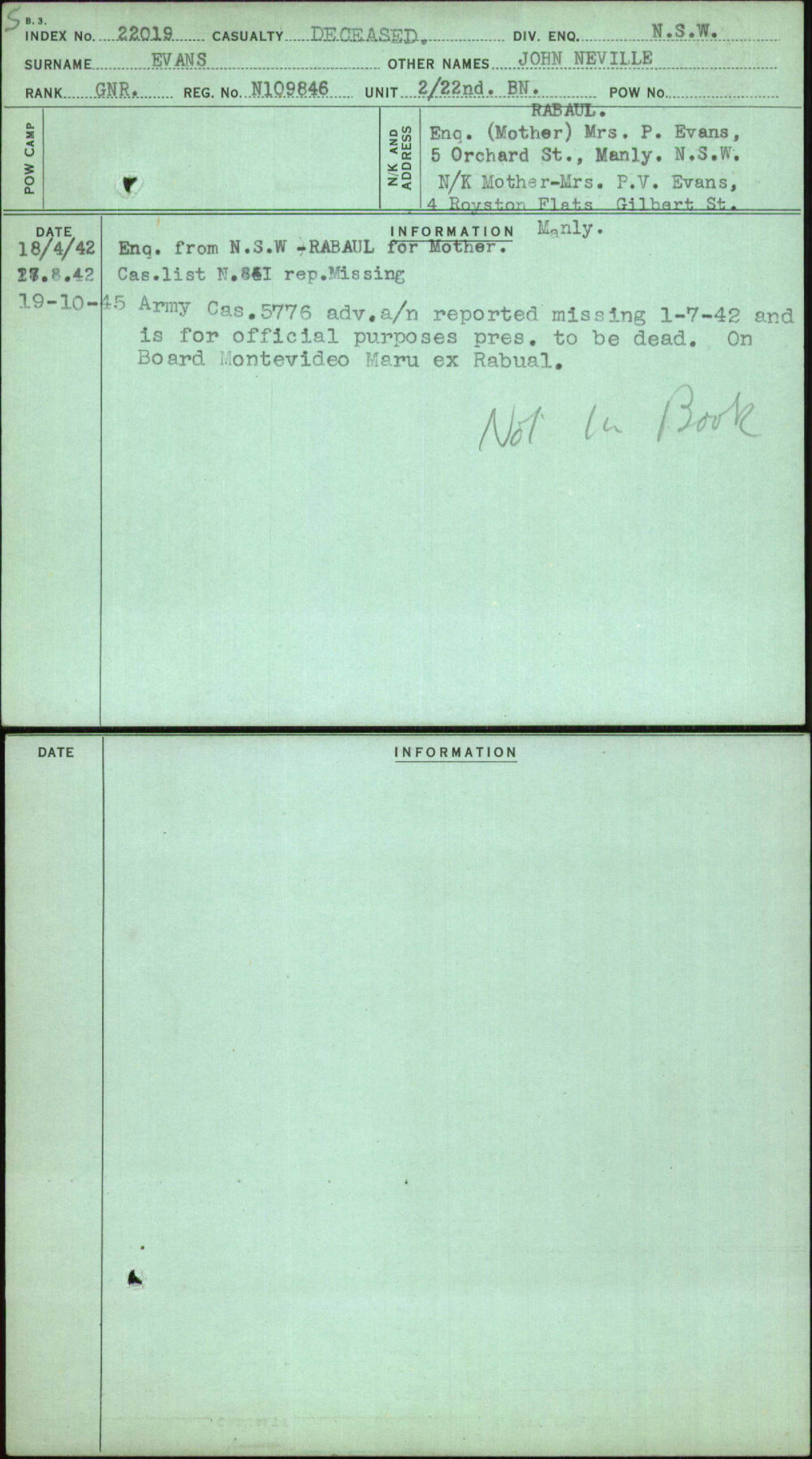 Evans, John Neville, N109846