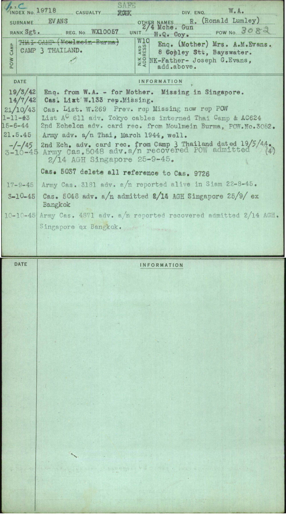 Evans, R (Ronald Lumley), WX10057