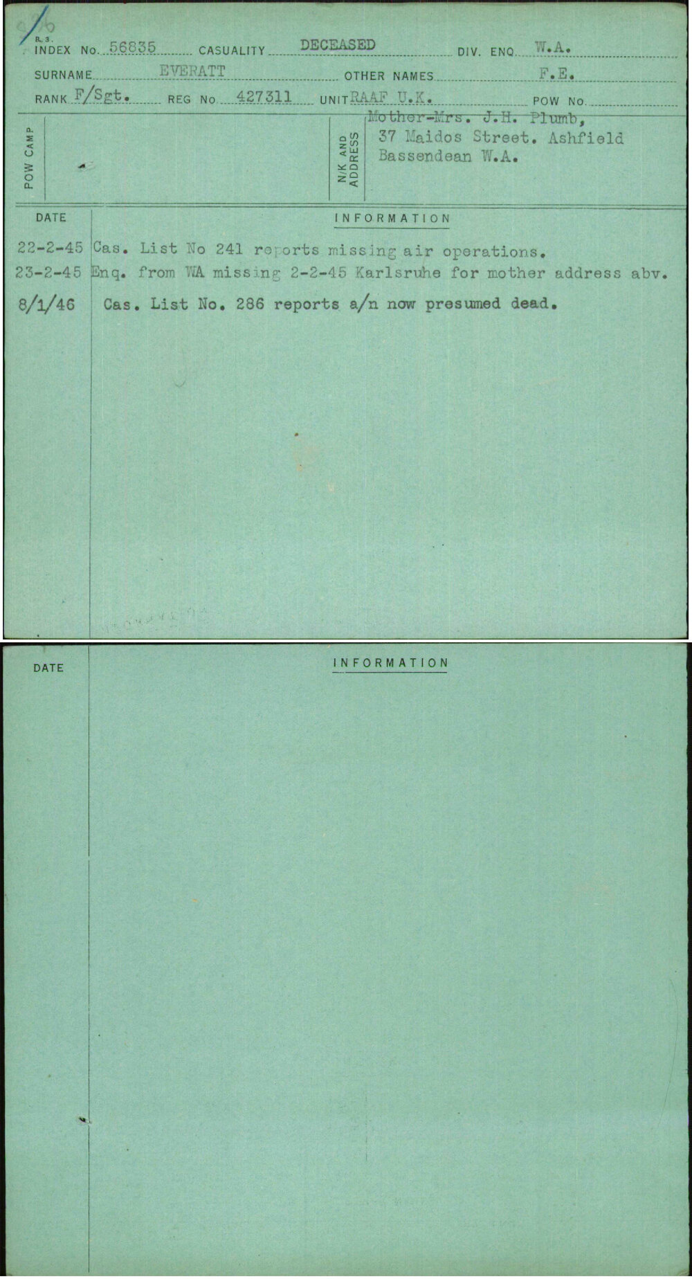 Everatt, F E, 427311