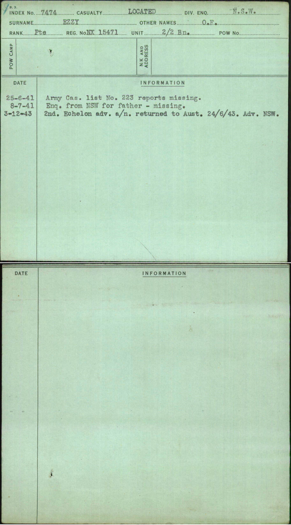 Ezzy, O F, NX15471
