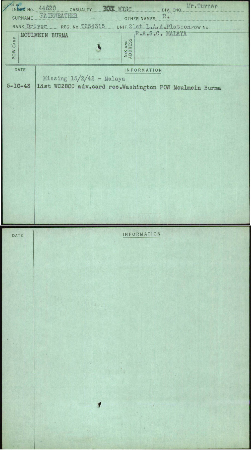 Fairweather, R, T254315