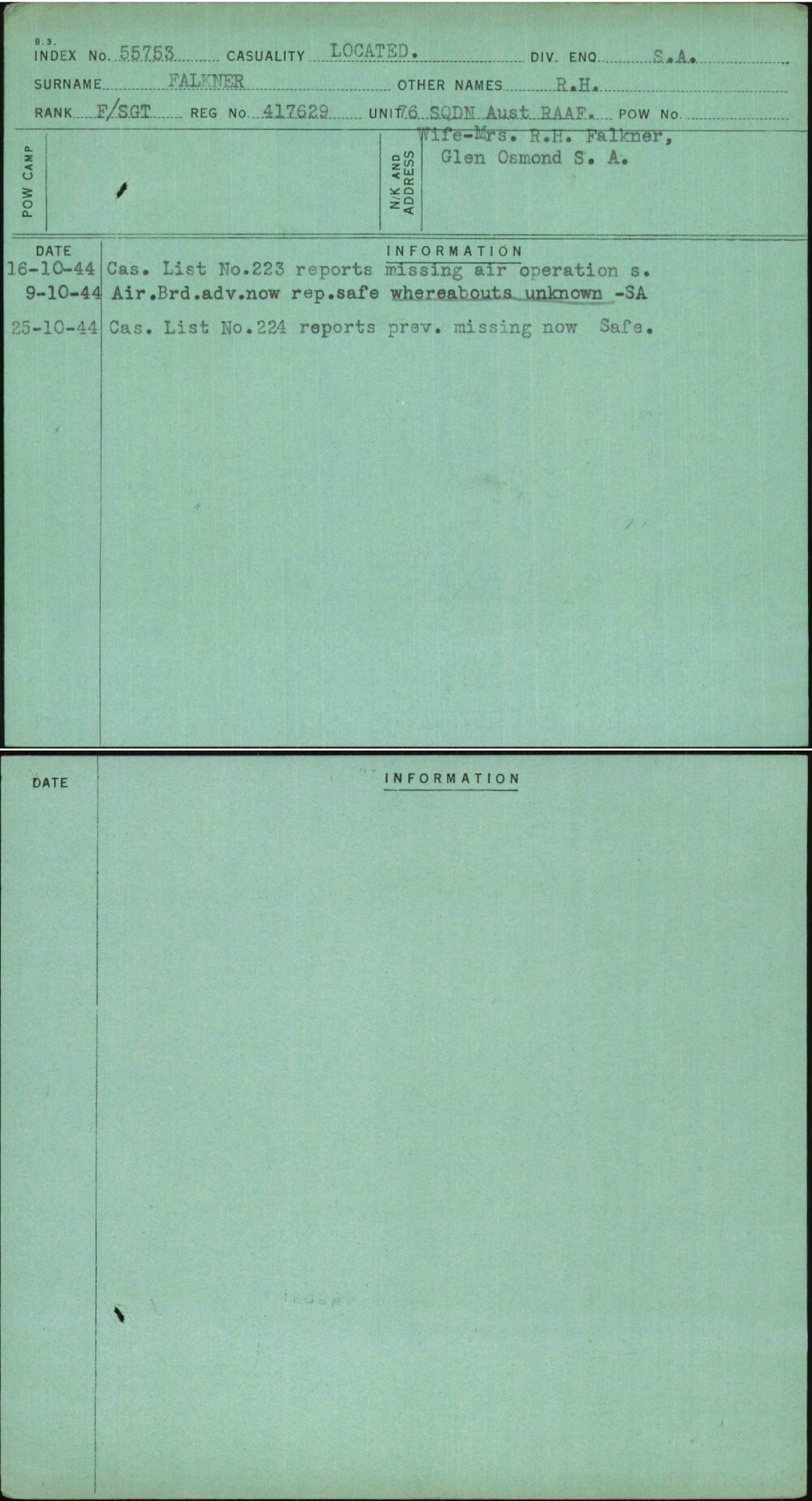 Falkner, R H, 417629