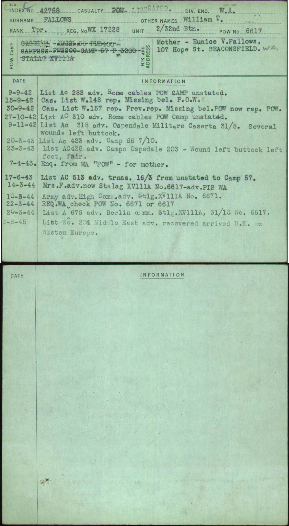 Fallows, William T, WX17228