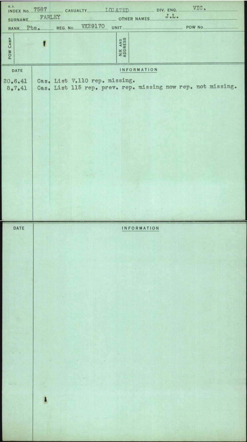 Farley, J L, VX29170