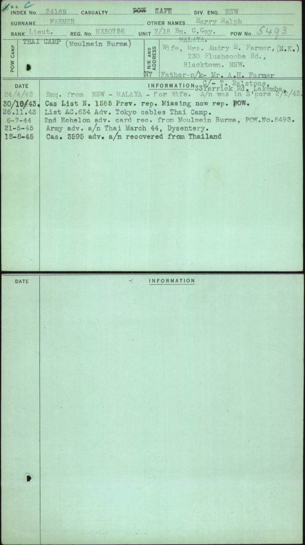 Farmer, Harry Ralph, NX50756