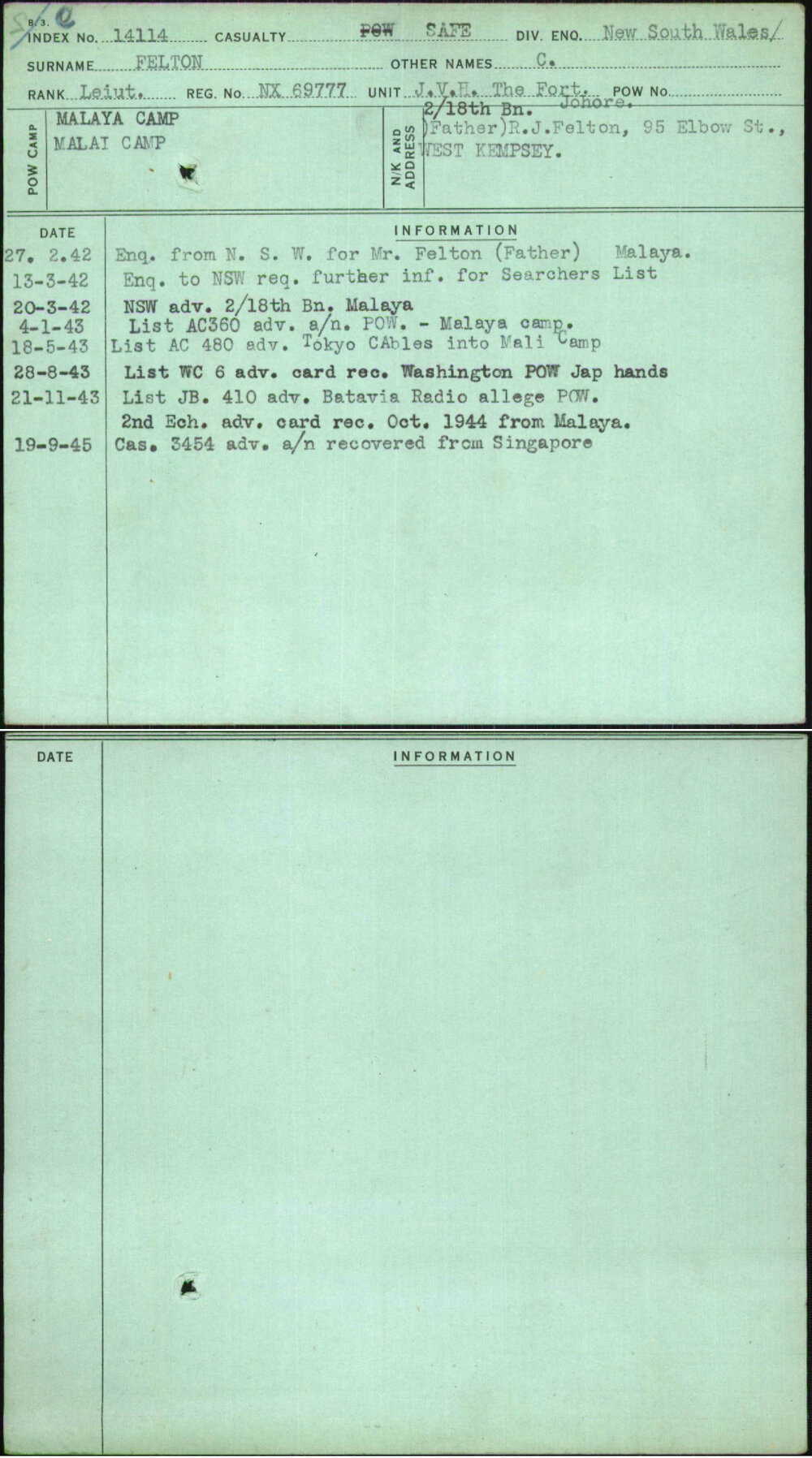Felton, C, NX69777