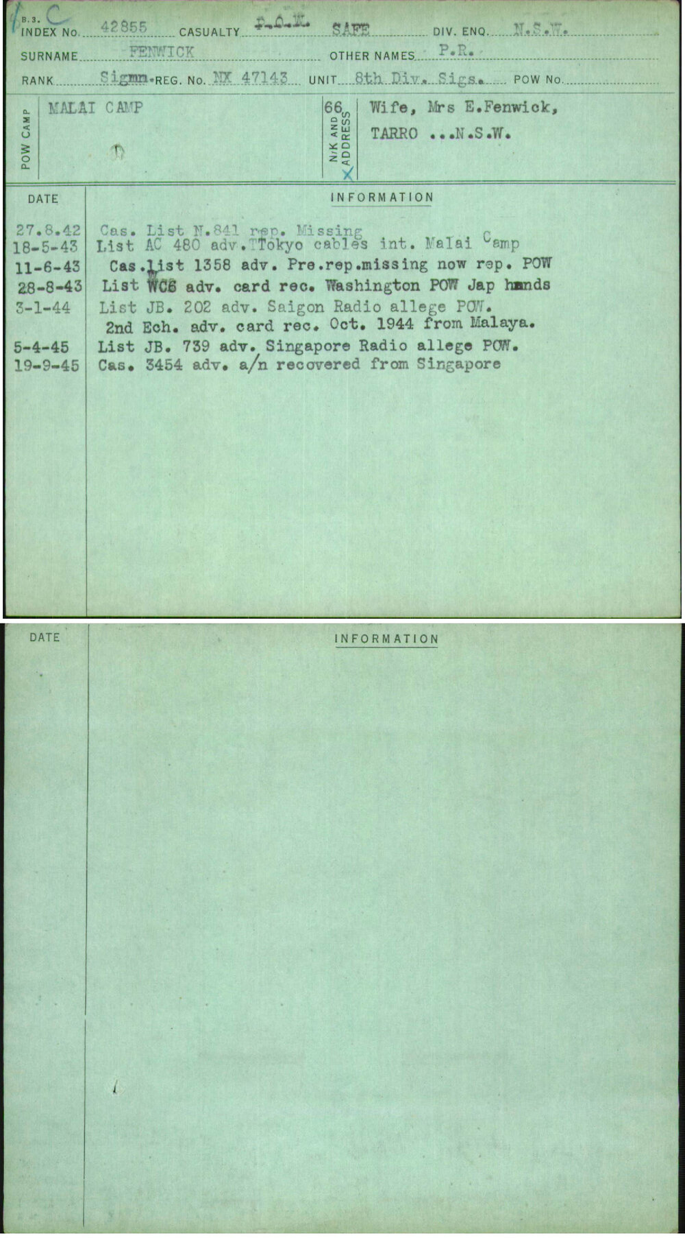 Fenwick, P R, NX47143