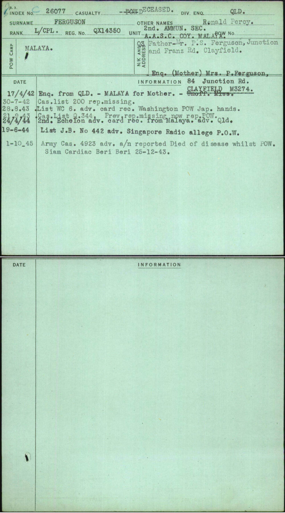 Ferguson, Ronald Percy, QX14350
