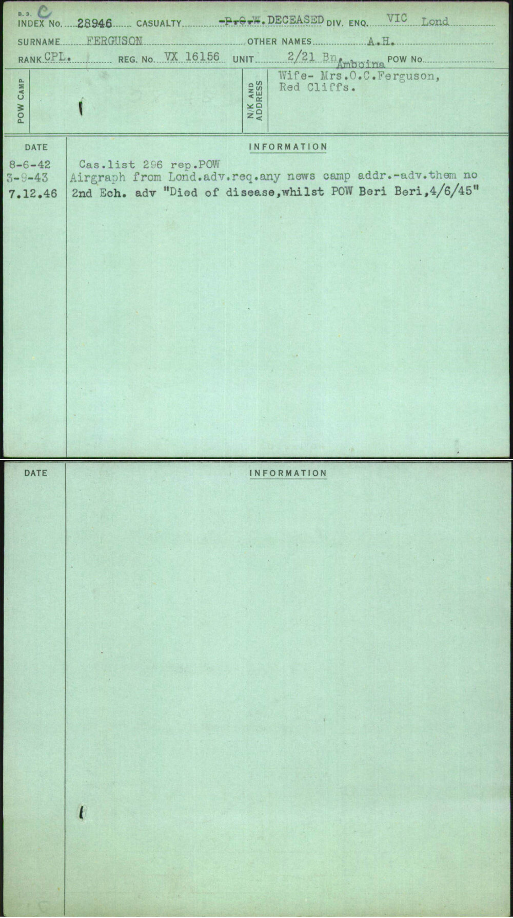 Ferguson, A H, VX16156