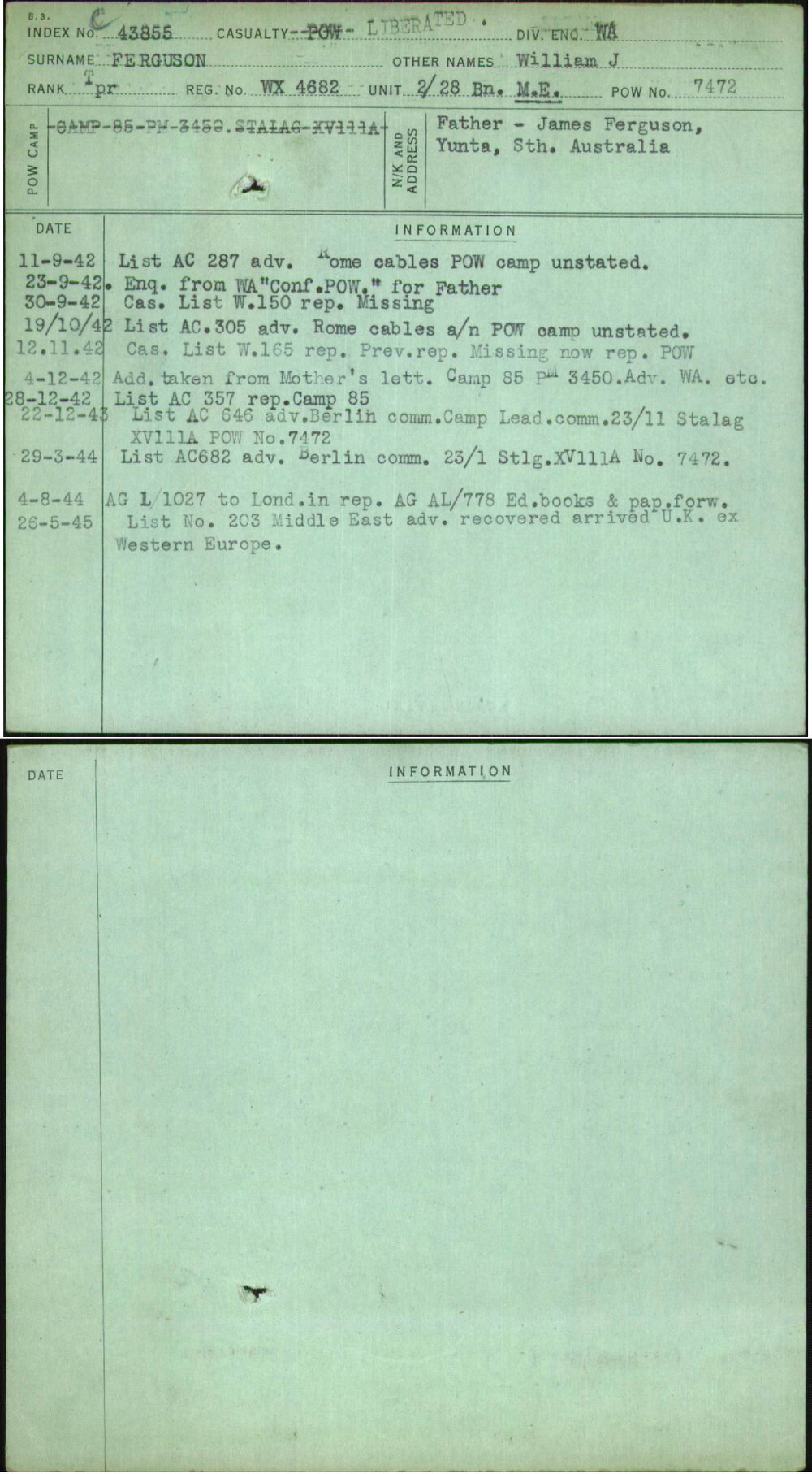 Ferguson, William J, WX4682