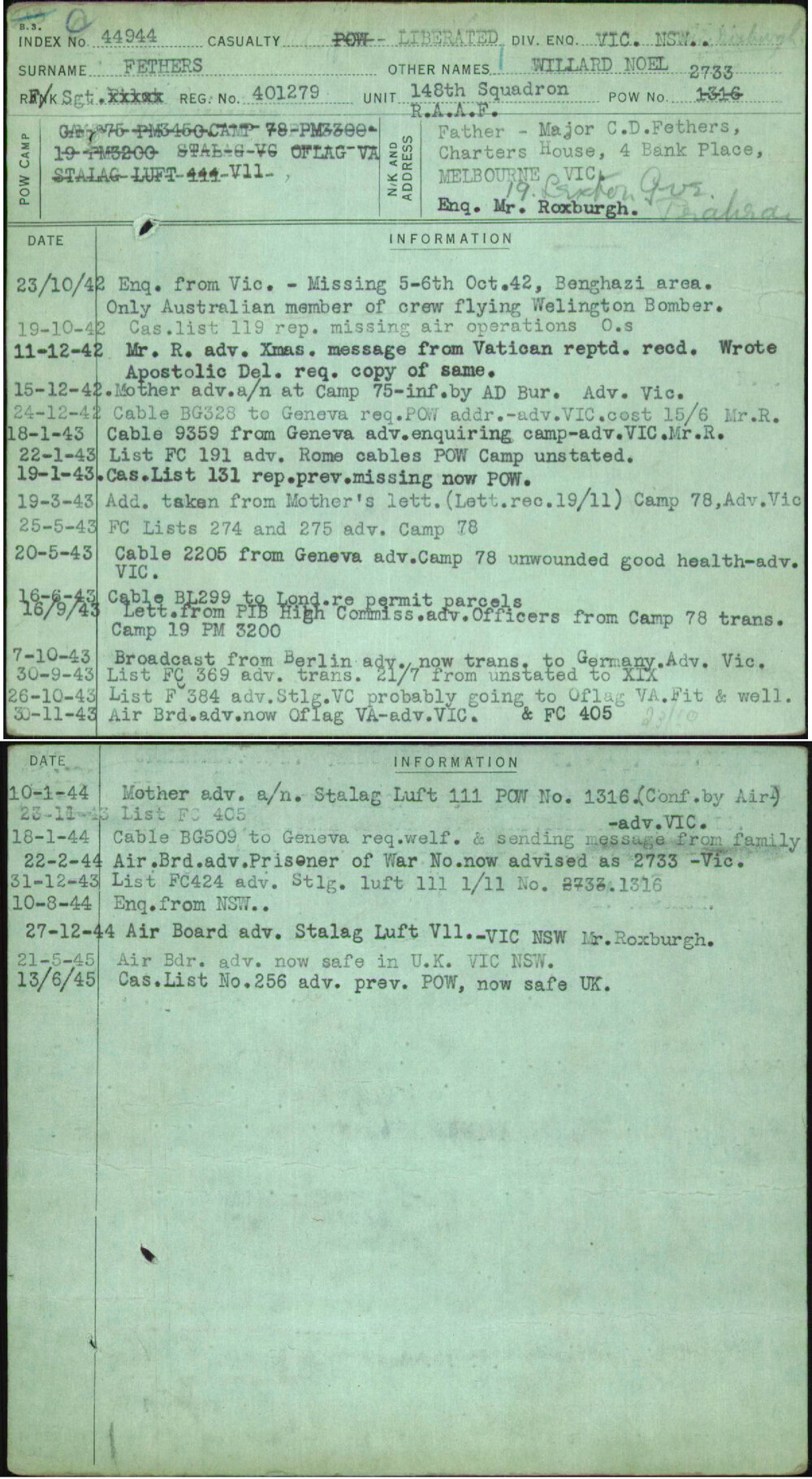 Fethers, Willard Noel, 401279