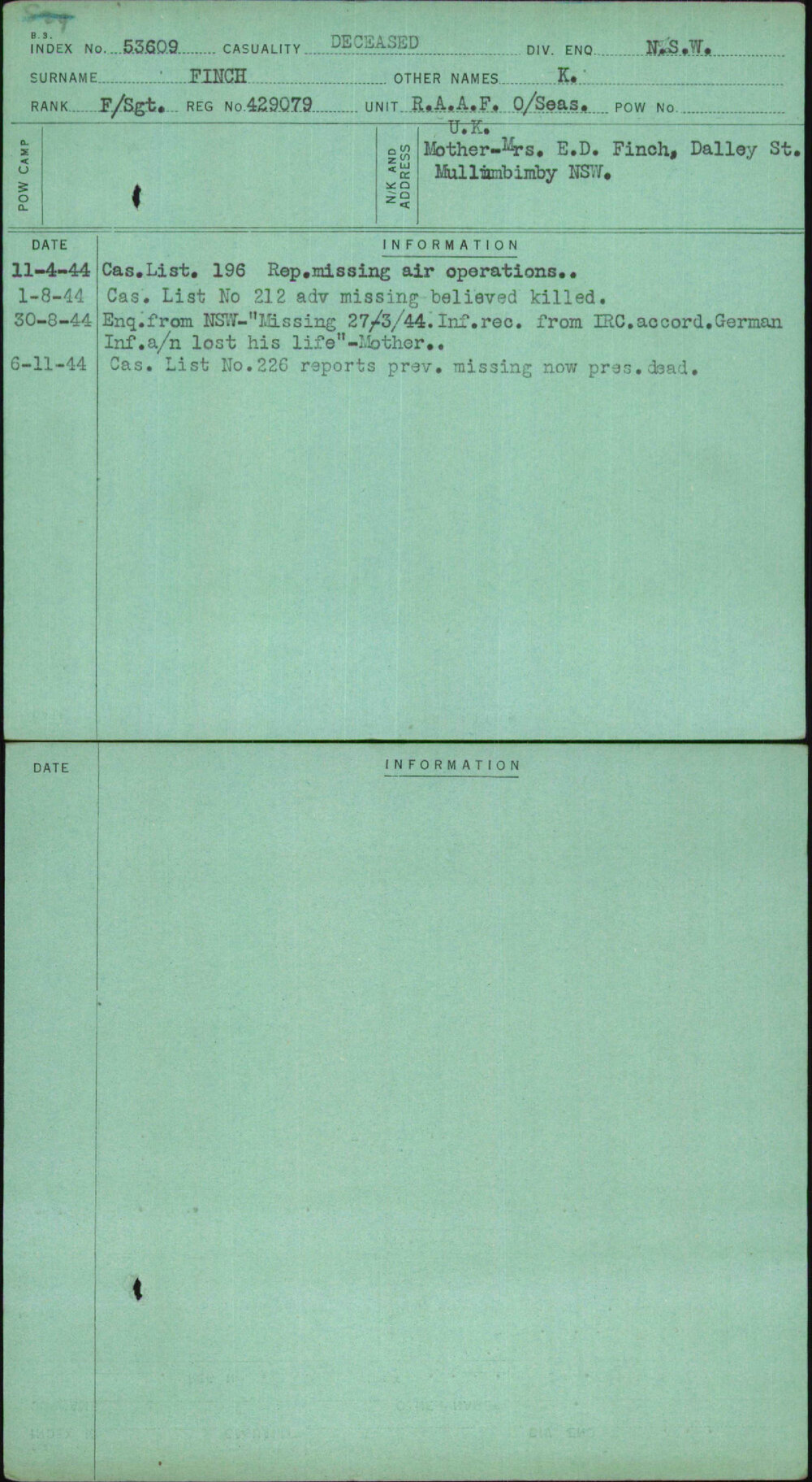Finch, K, 429079
