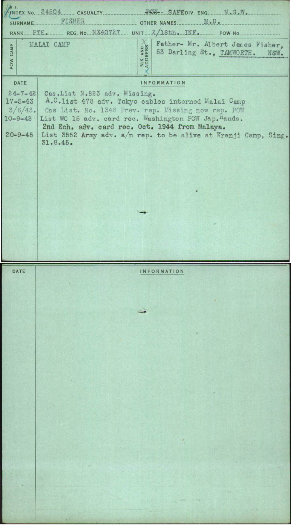 Fisher, M D, NX40727