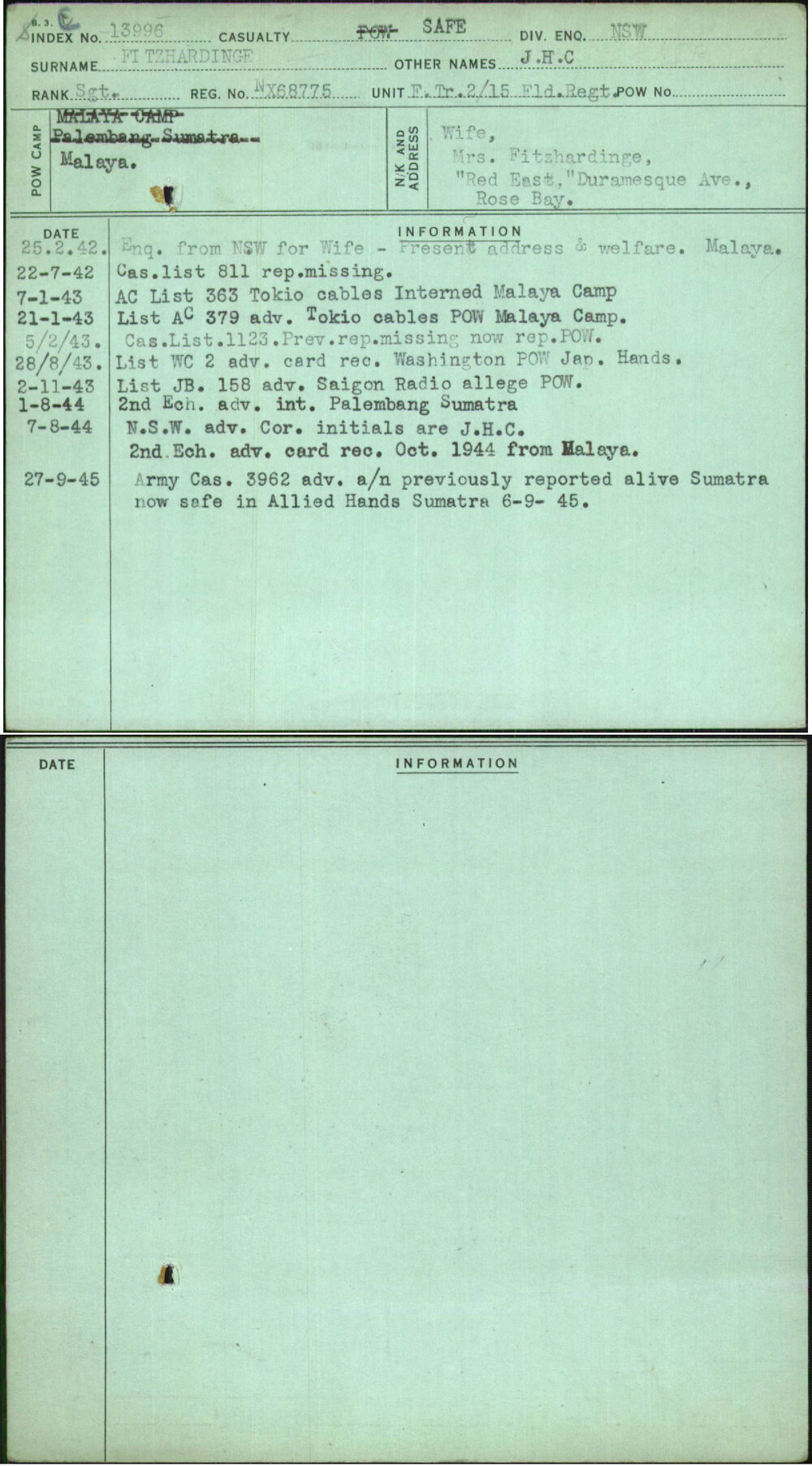 Fitzhardinge, J H C, NX68775