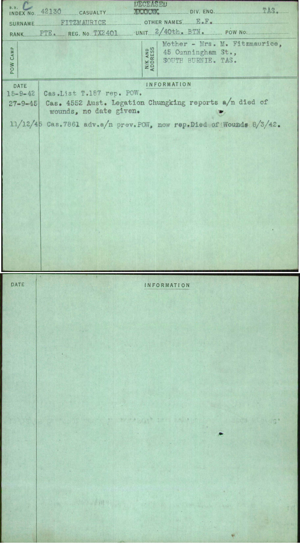 Fitzmaurice, E F, TX2401