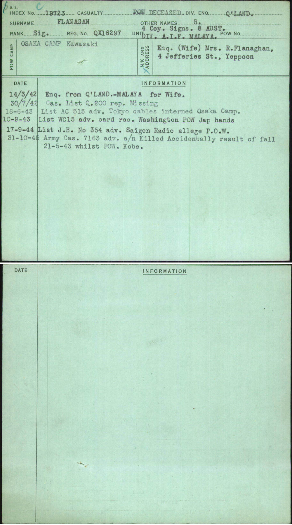 Flanagan, R, QX16297