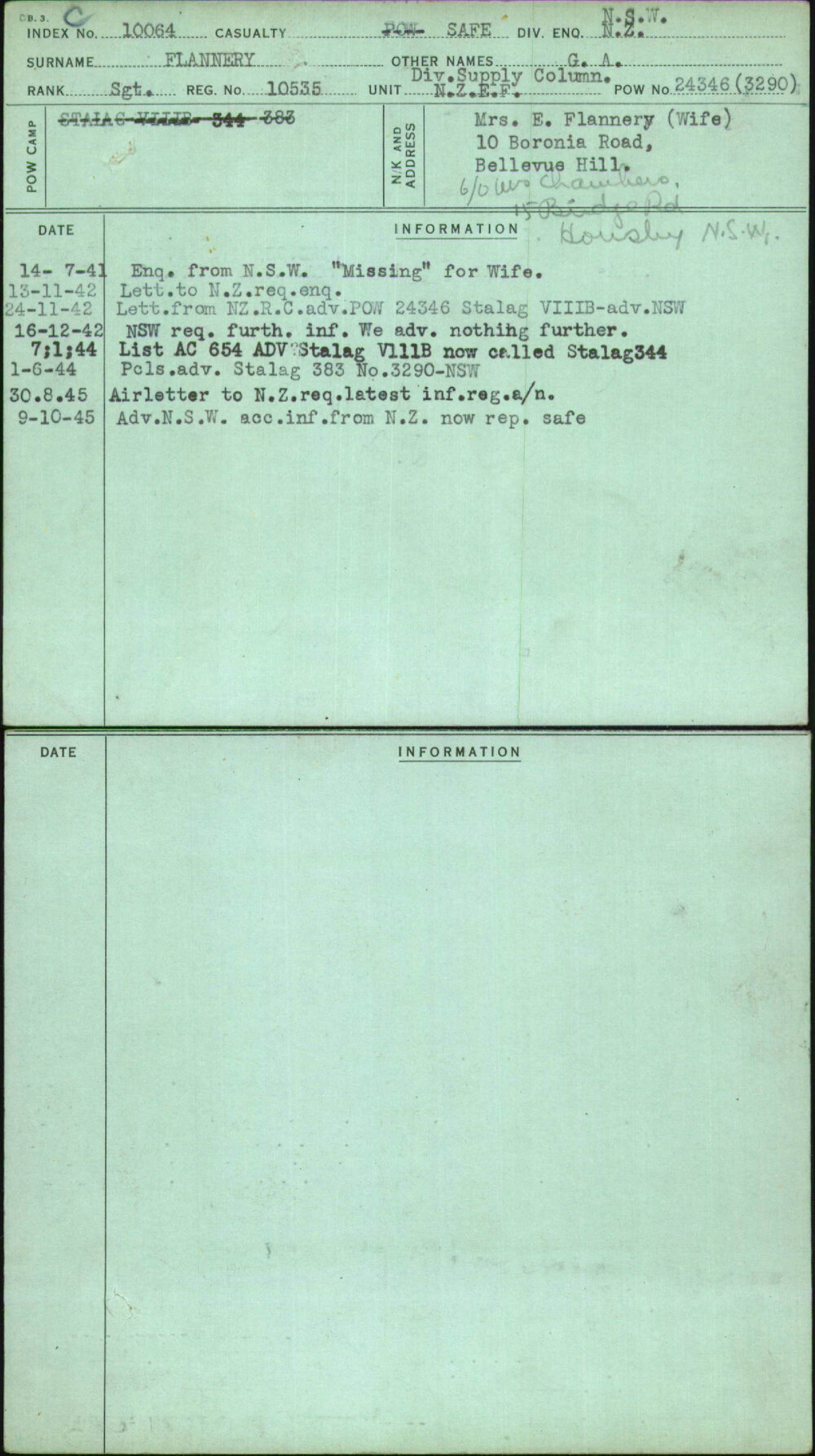 Flannery, G A, 10535