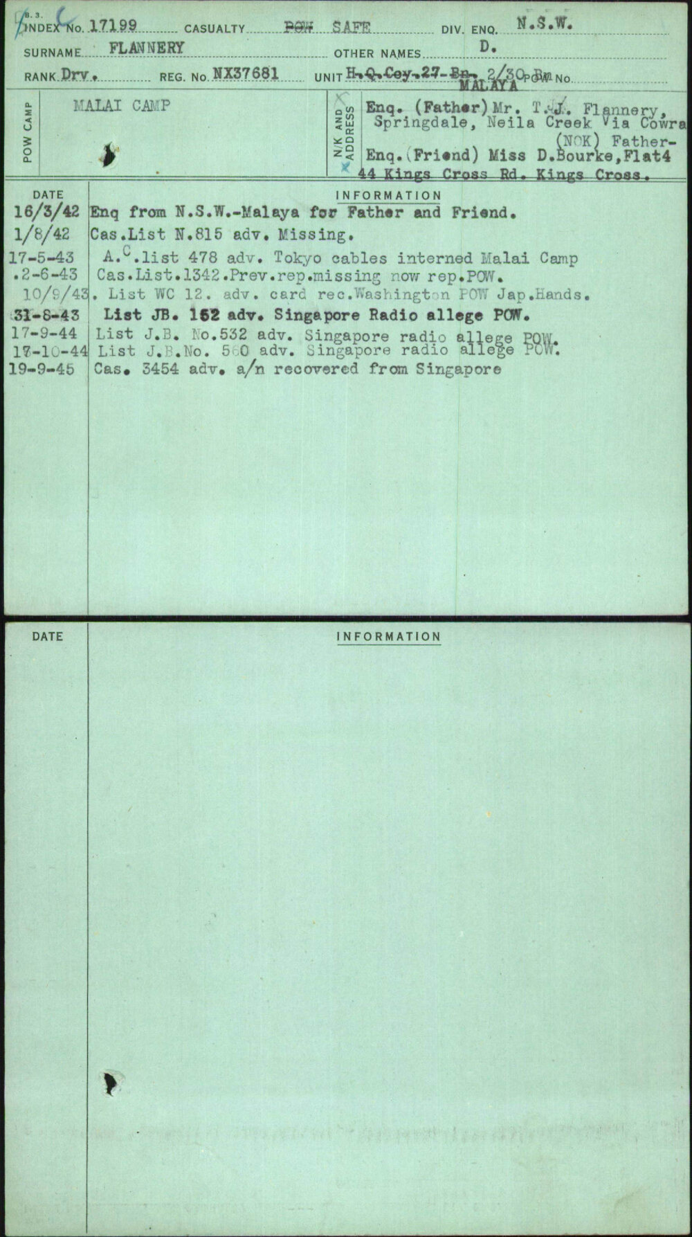 Flannery, D, NX37681