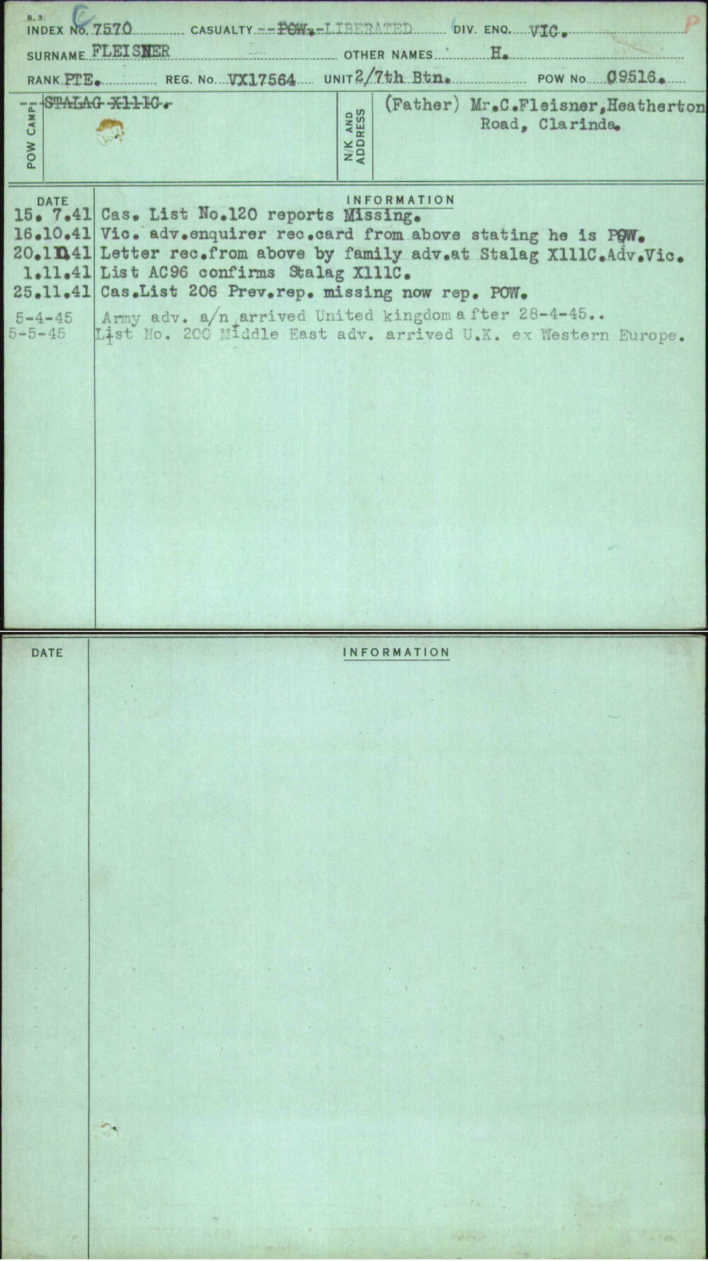 Fleisner, H, VX17564