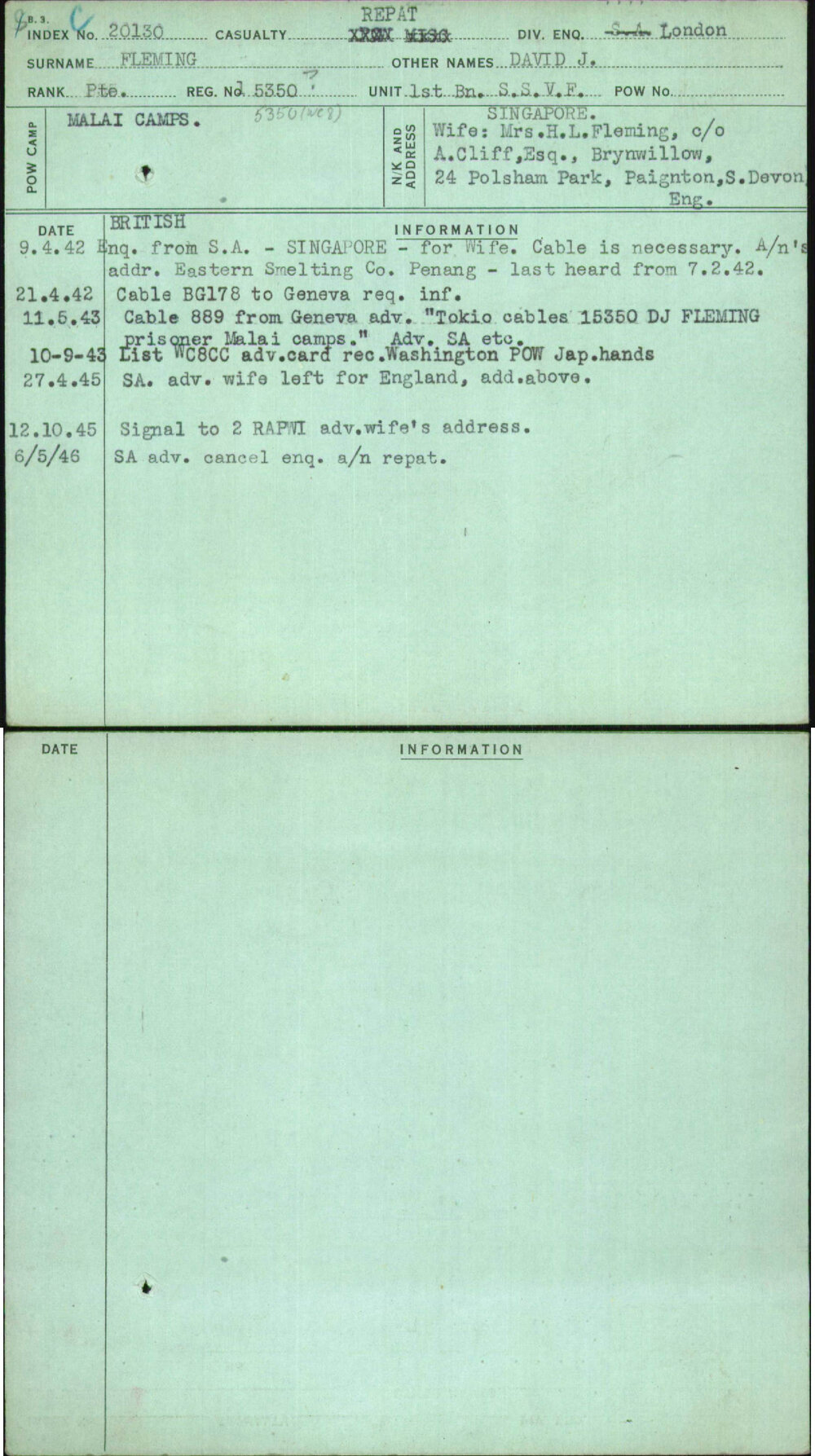 Fleming, David J, 15350 5350 (Wc8)