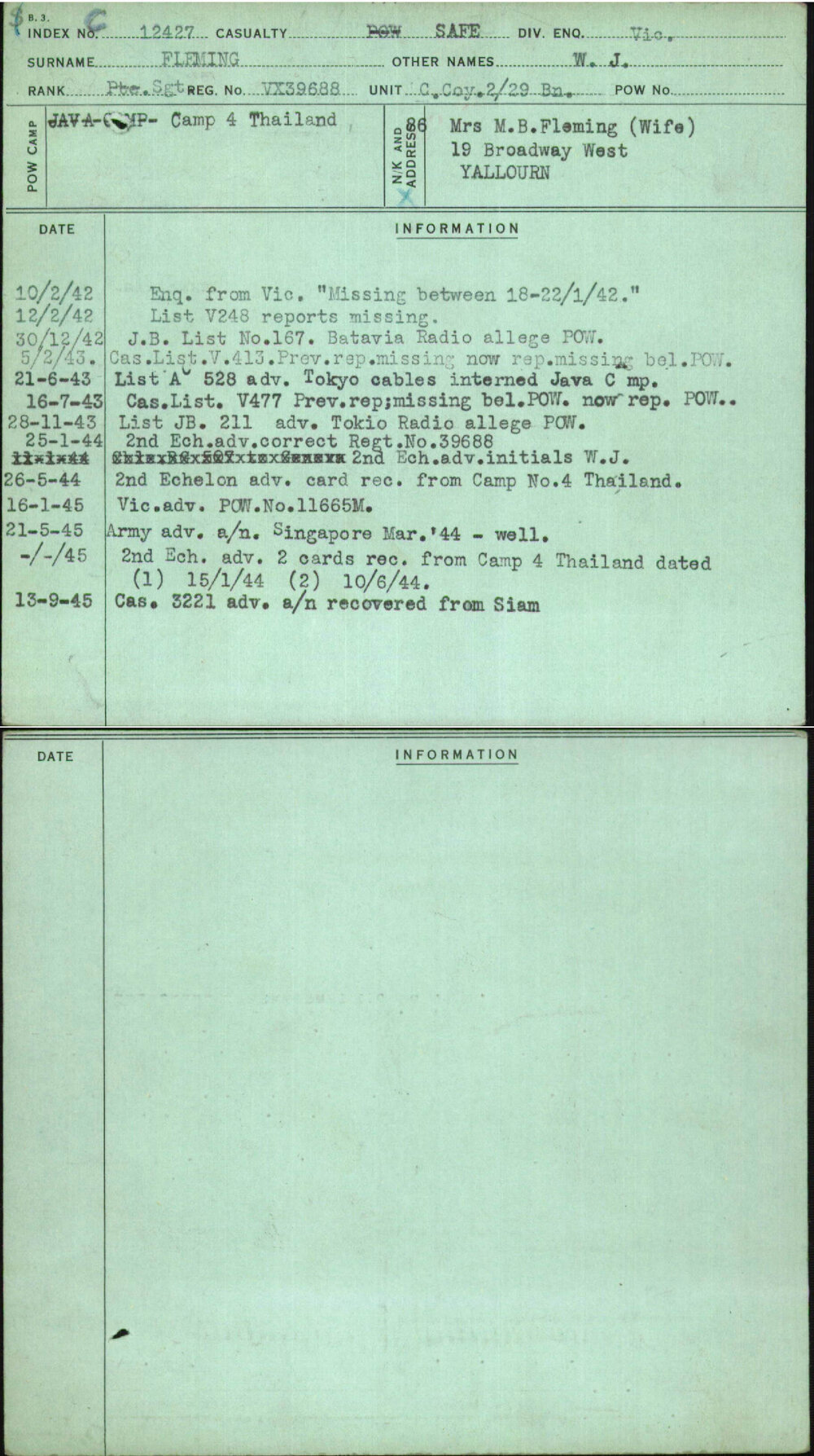 Fleming, W J, VX39688