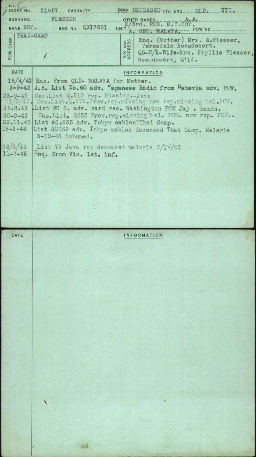 Flesser, A A, QX17661