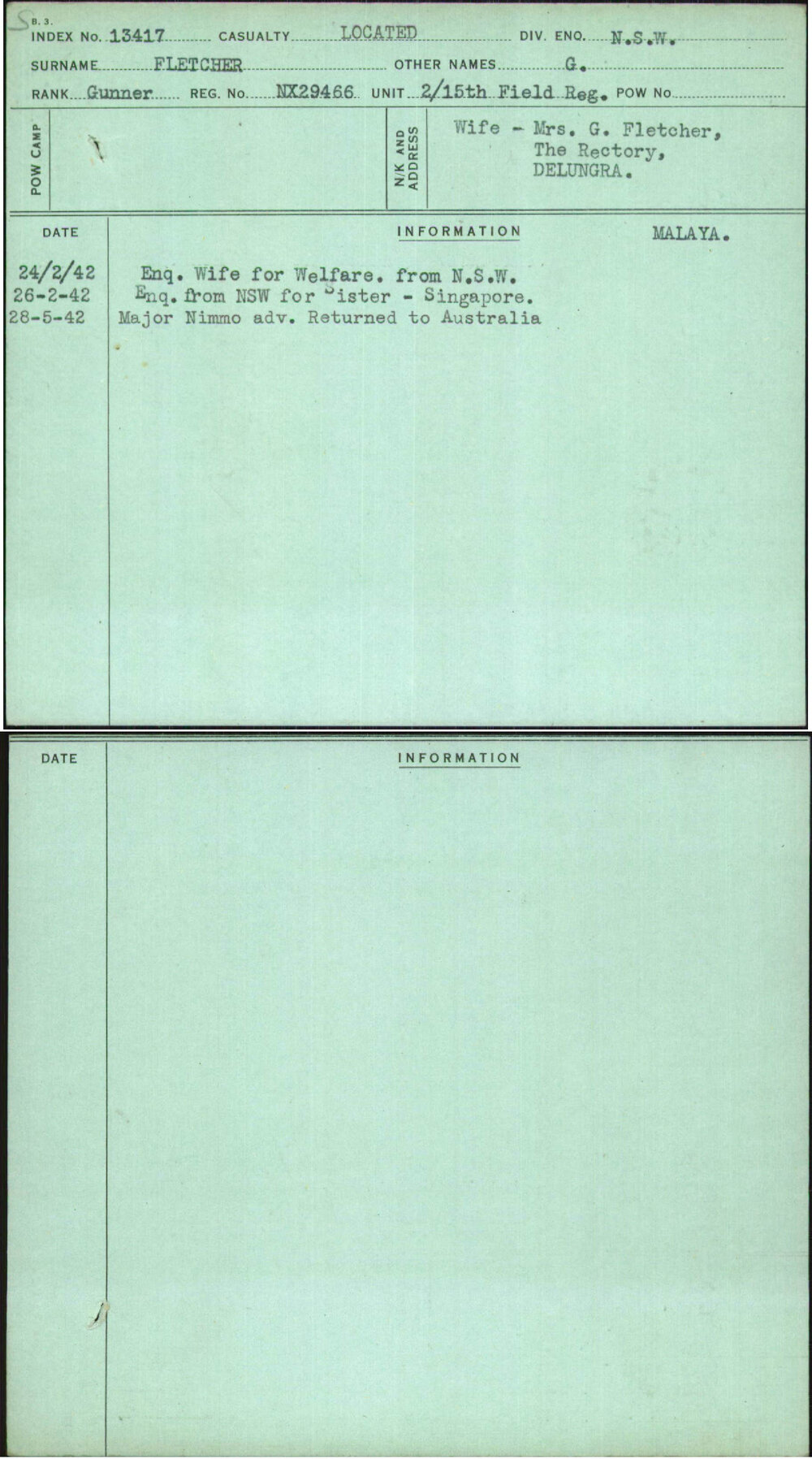 Fletcher, G, NX29466