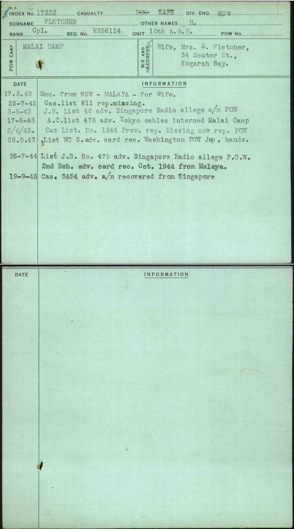 Fletcher, H, NX66114