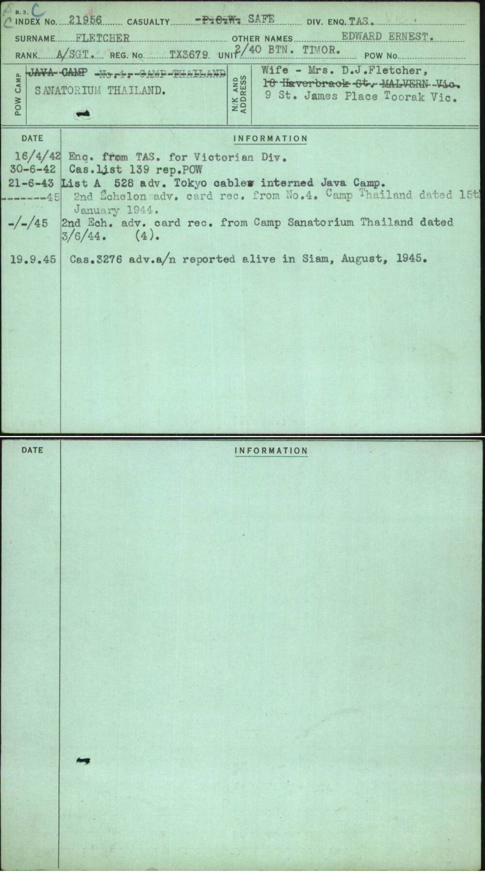 Fletcher, Edward Ernest, TX3679