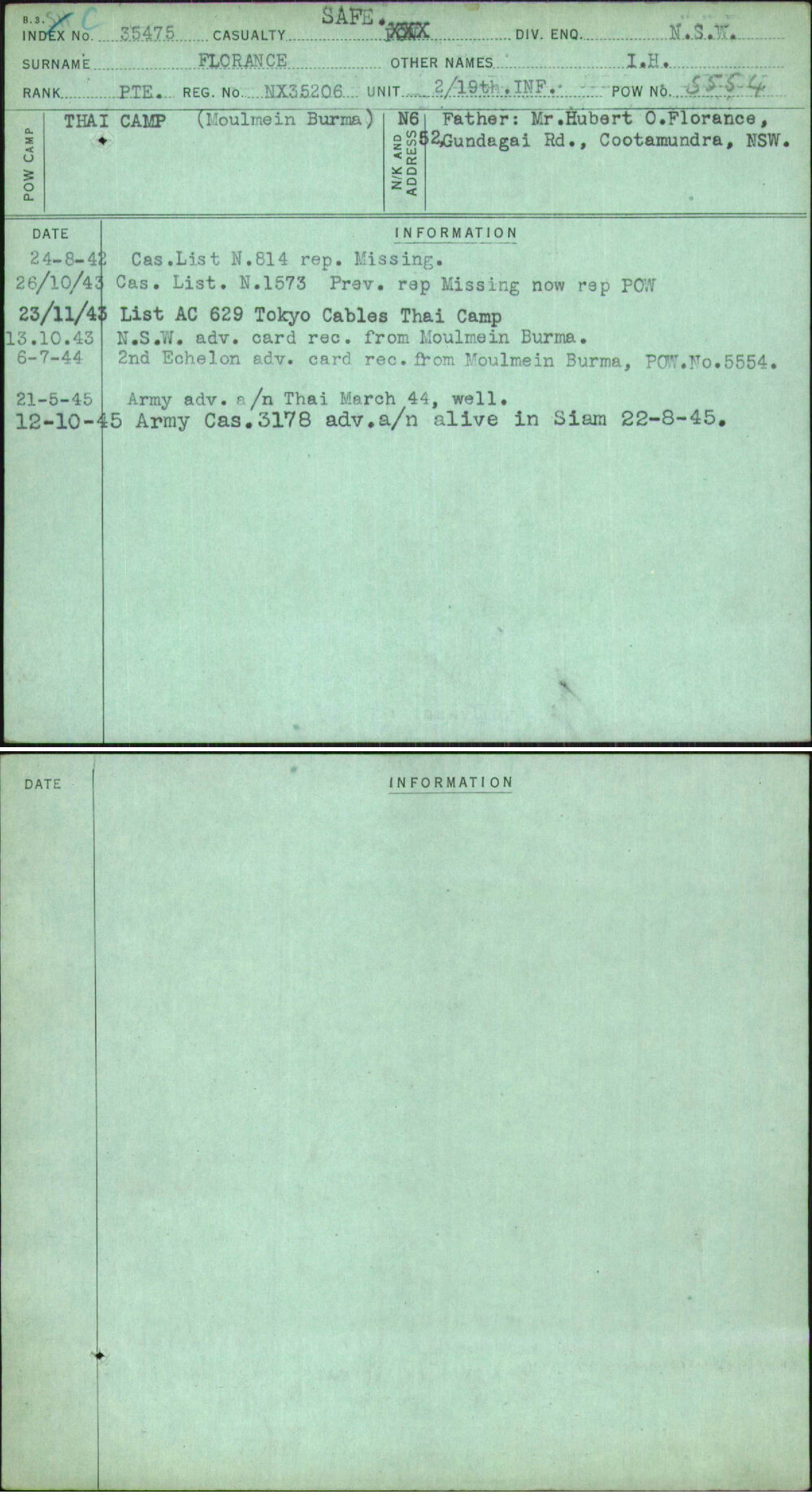 Florance, I H, NX35206