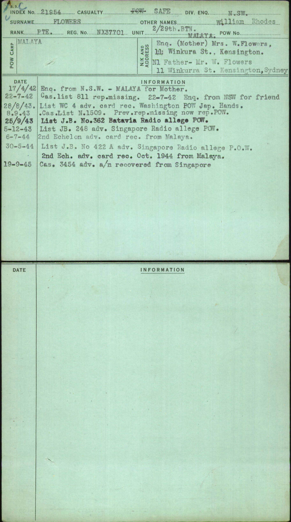 Flowers, William Rhodes, NX37701