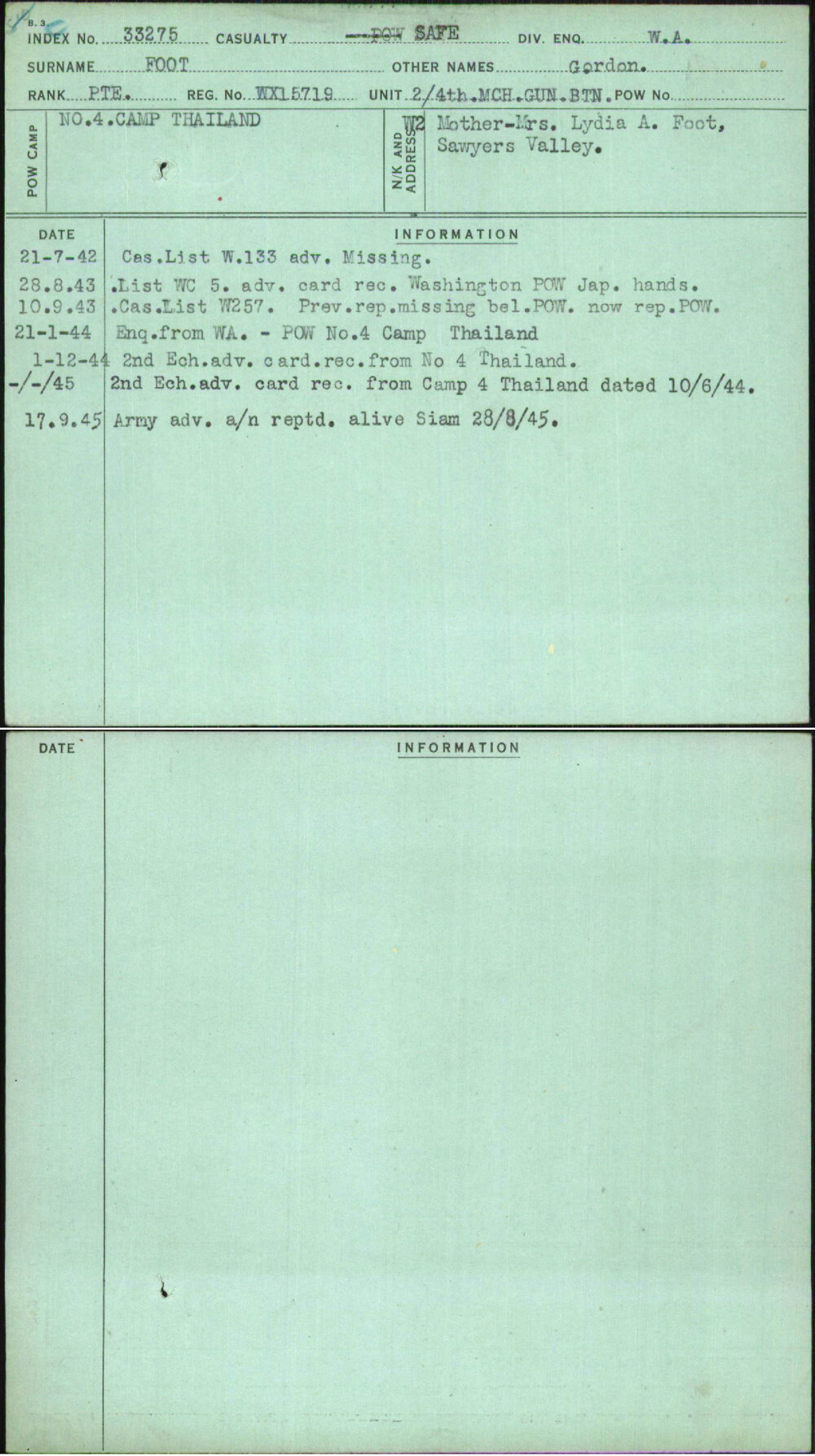 Foot, Gordon, WX15719
