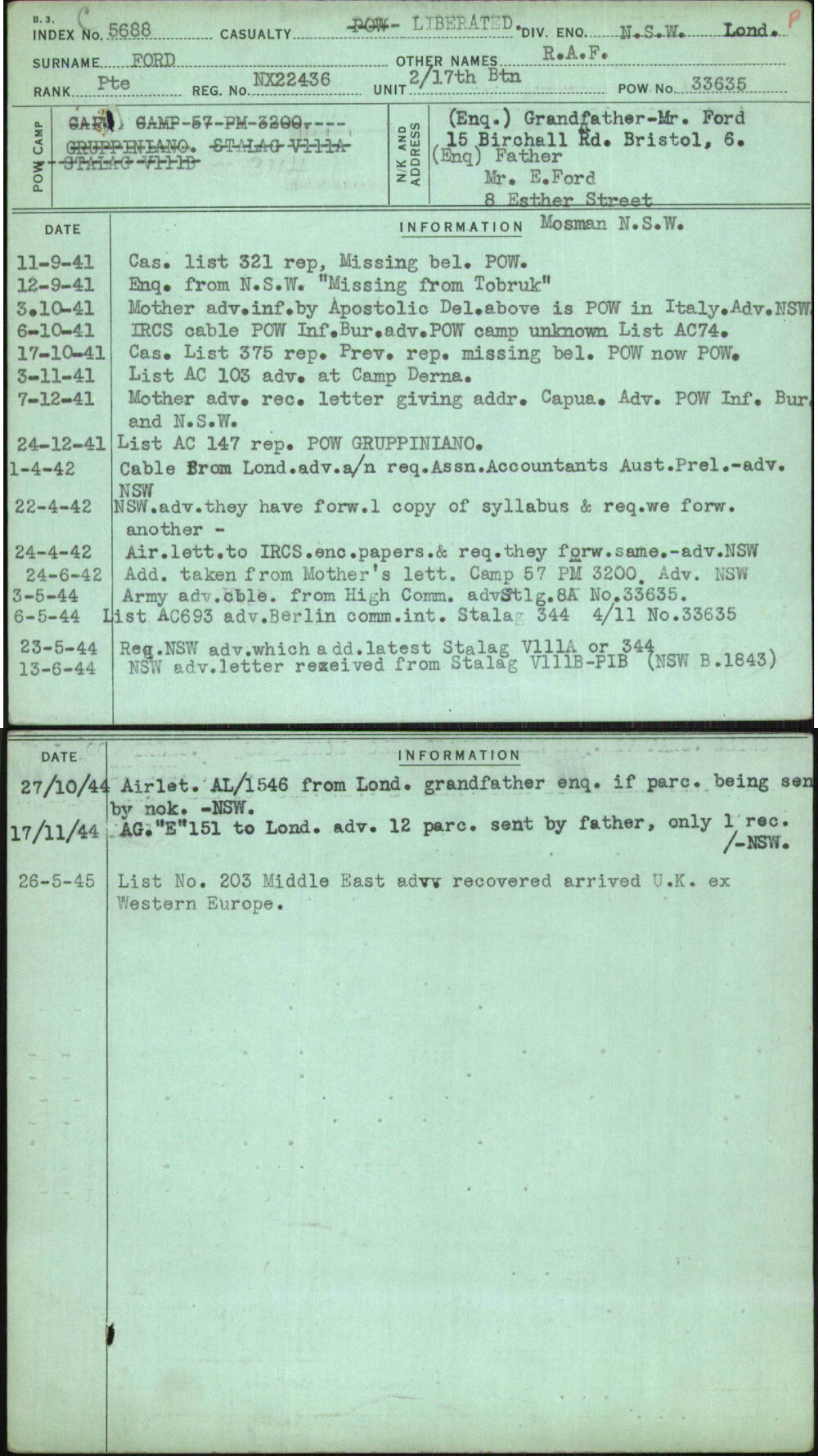 Ford, R A F, NX22436