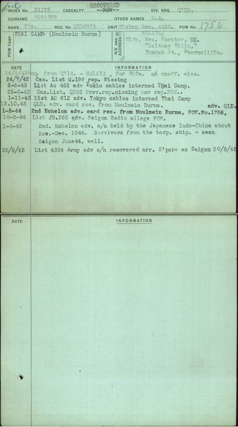 Forster, S A, QX10879