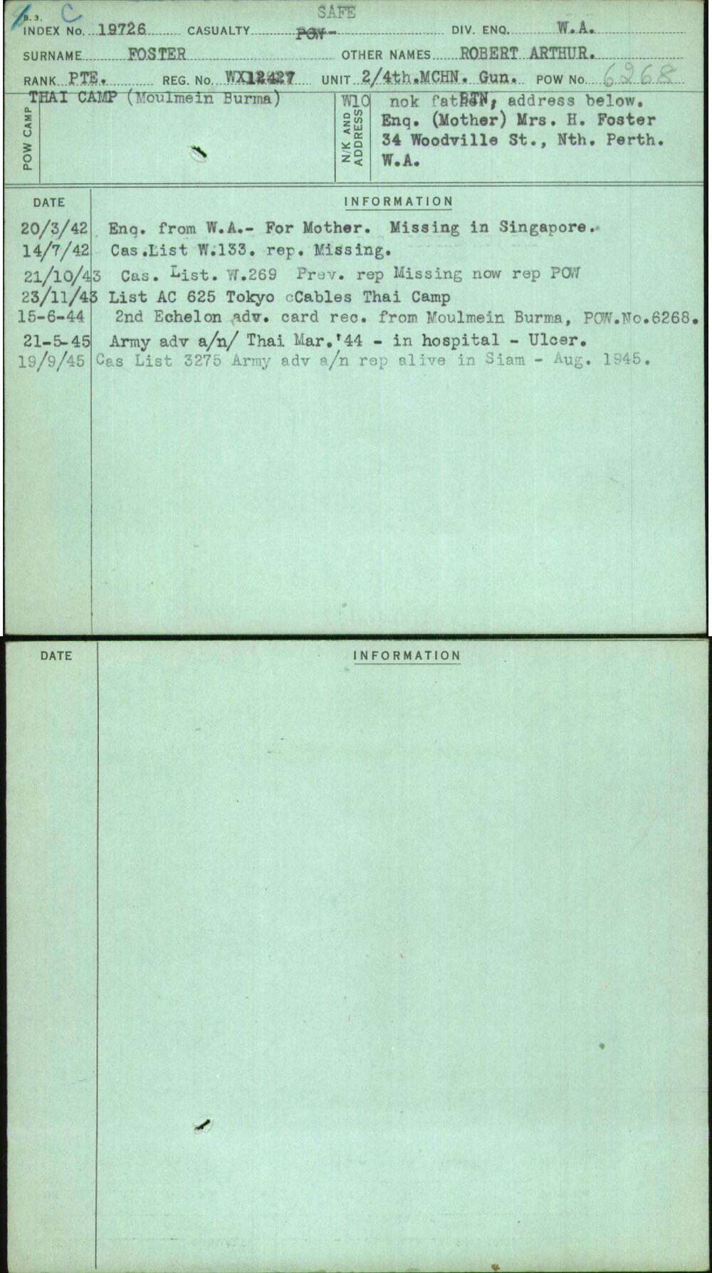Foster, Robert Arthur, WX12427