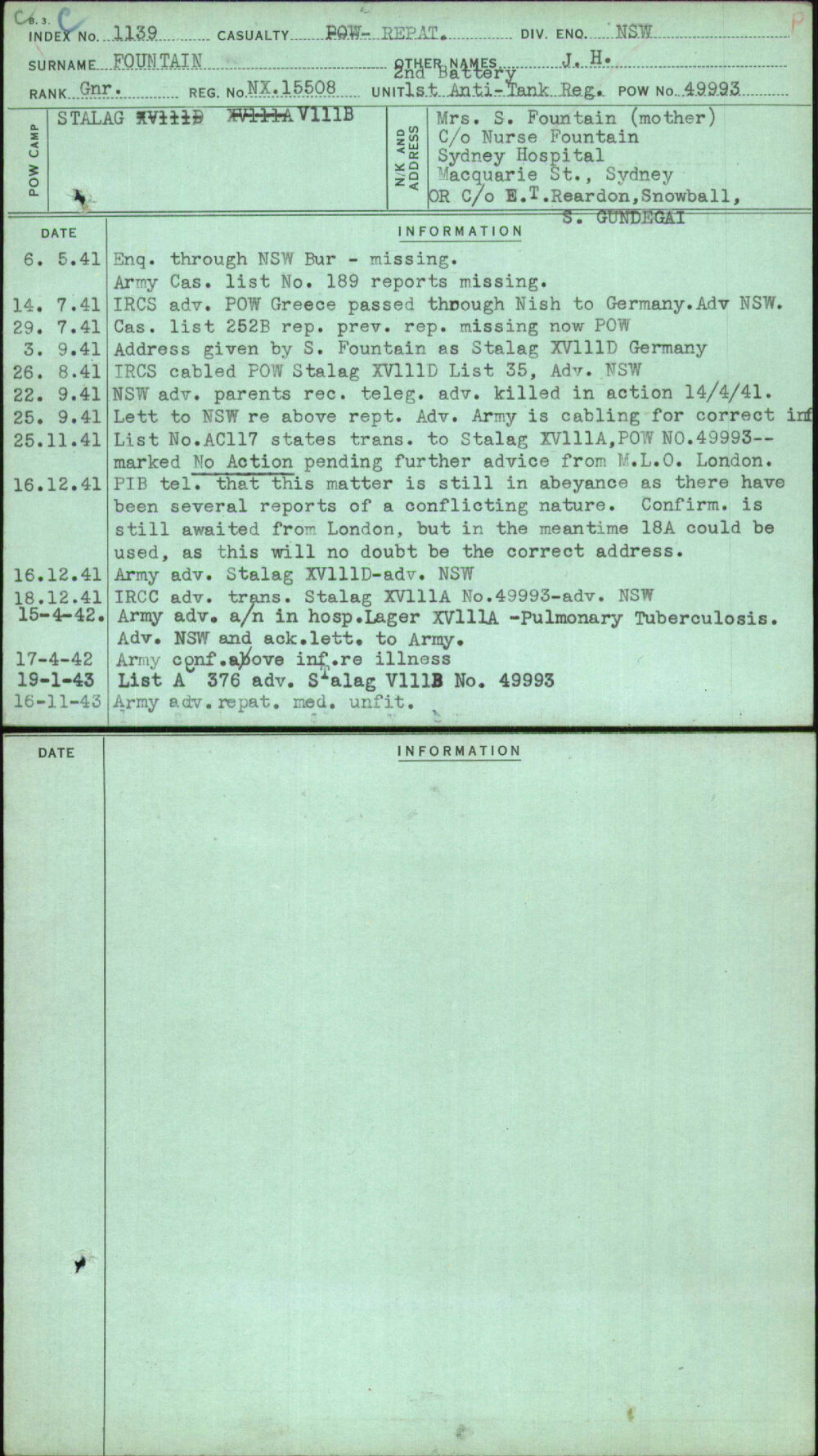 Fountain, J H, NX15508