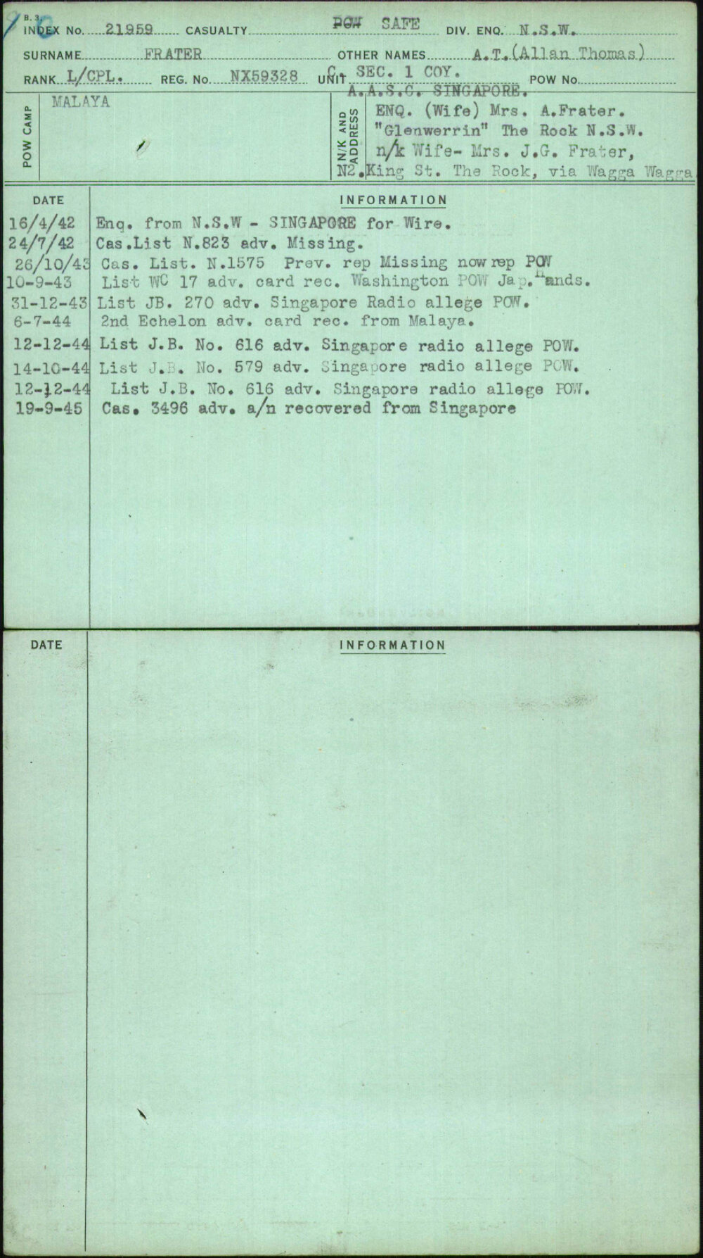 Frater, A T (Allan Thomas), NX59328